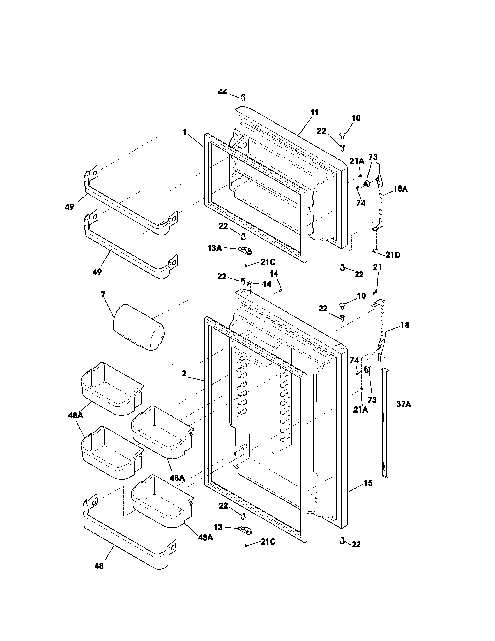 Kenmore 25373084302 door diagram