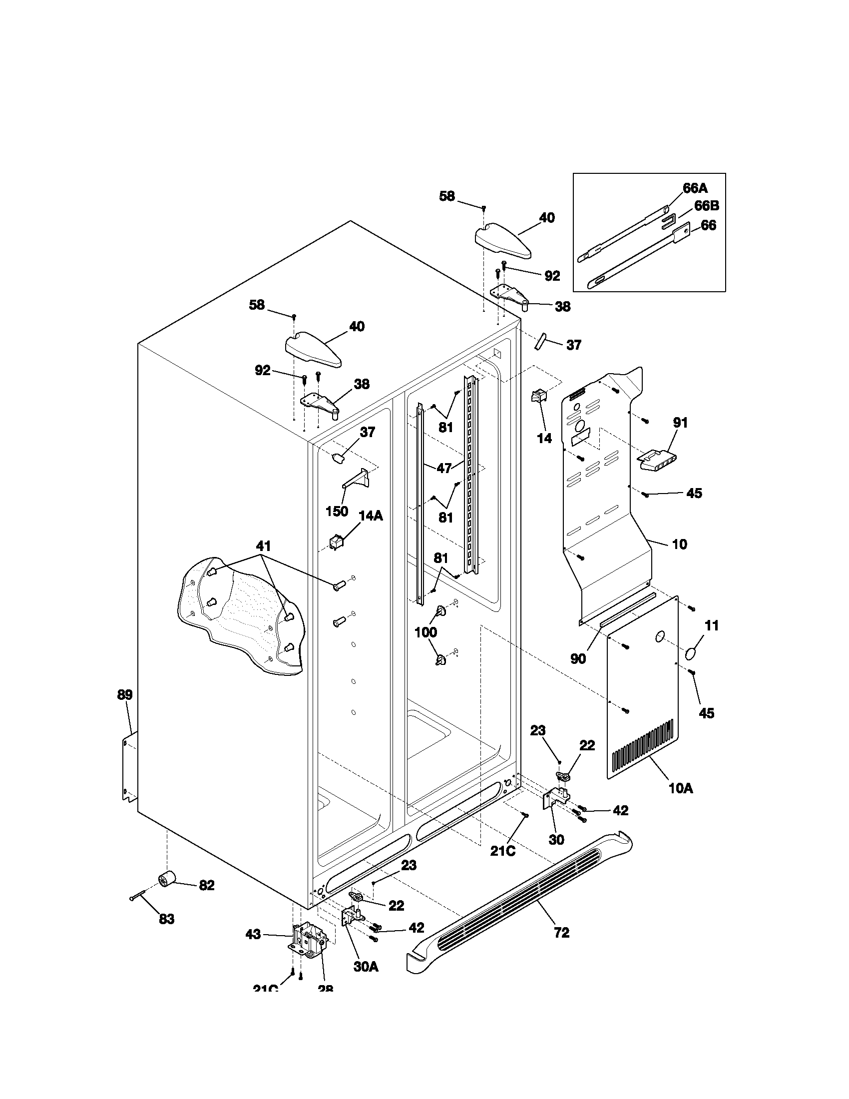 Kenmore 25354733302 cabinet diagram