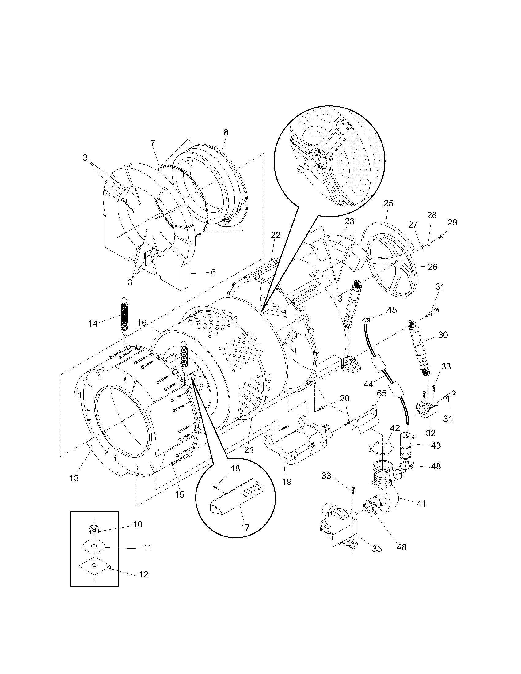 Kenmore 41724182300 tub/motor diagram