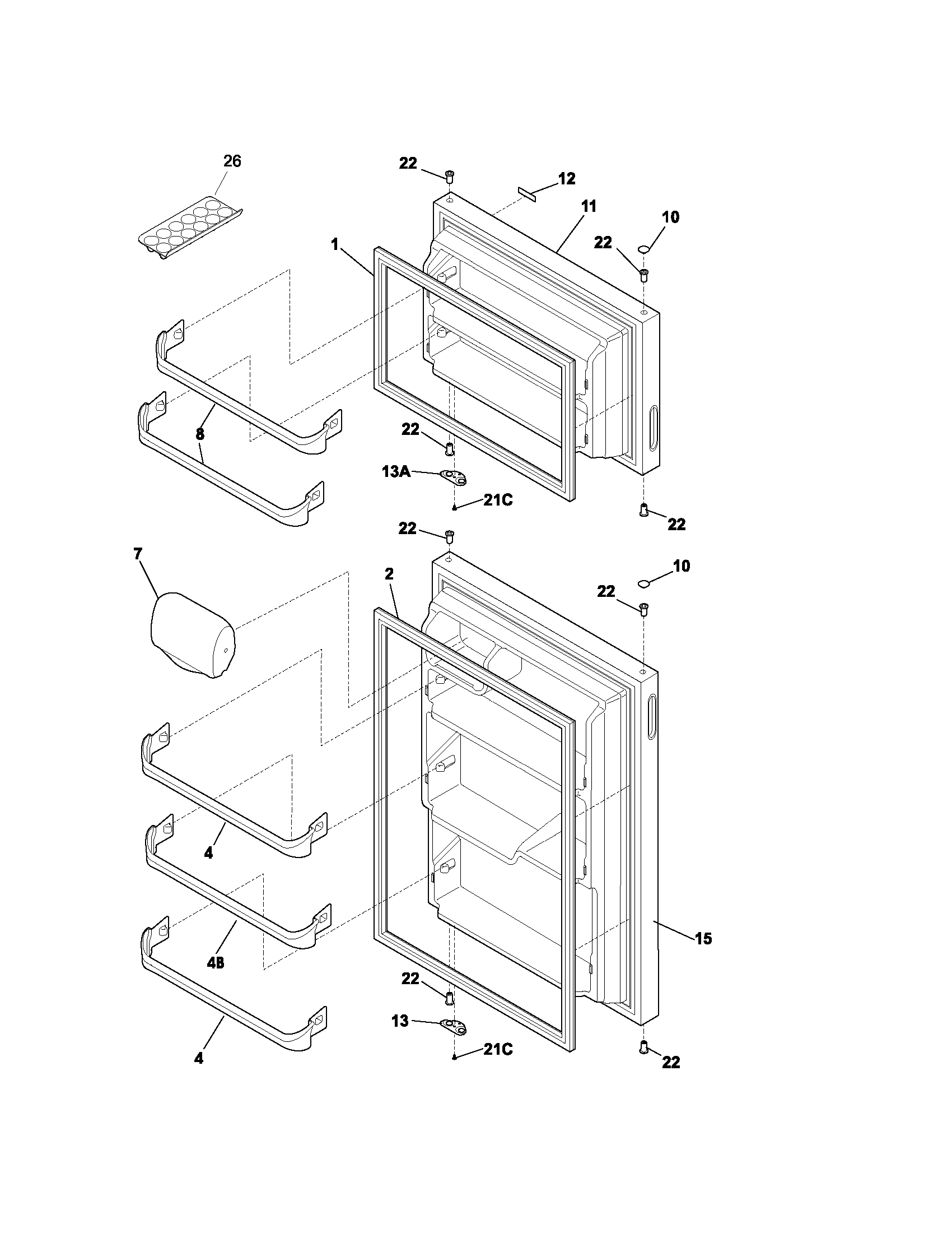Kenmore 2533180910D door diagram