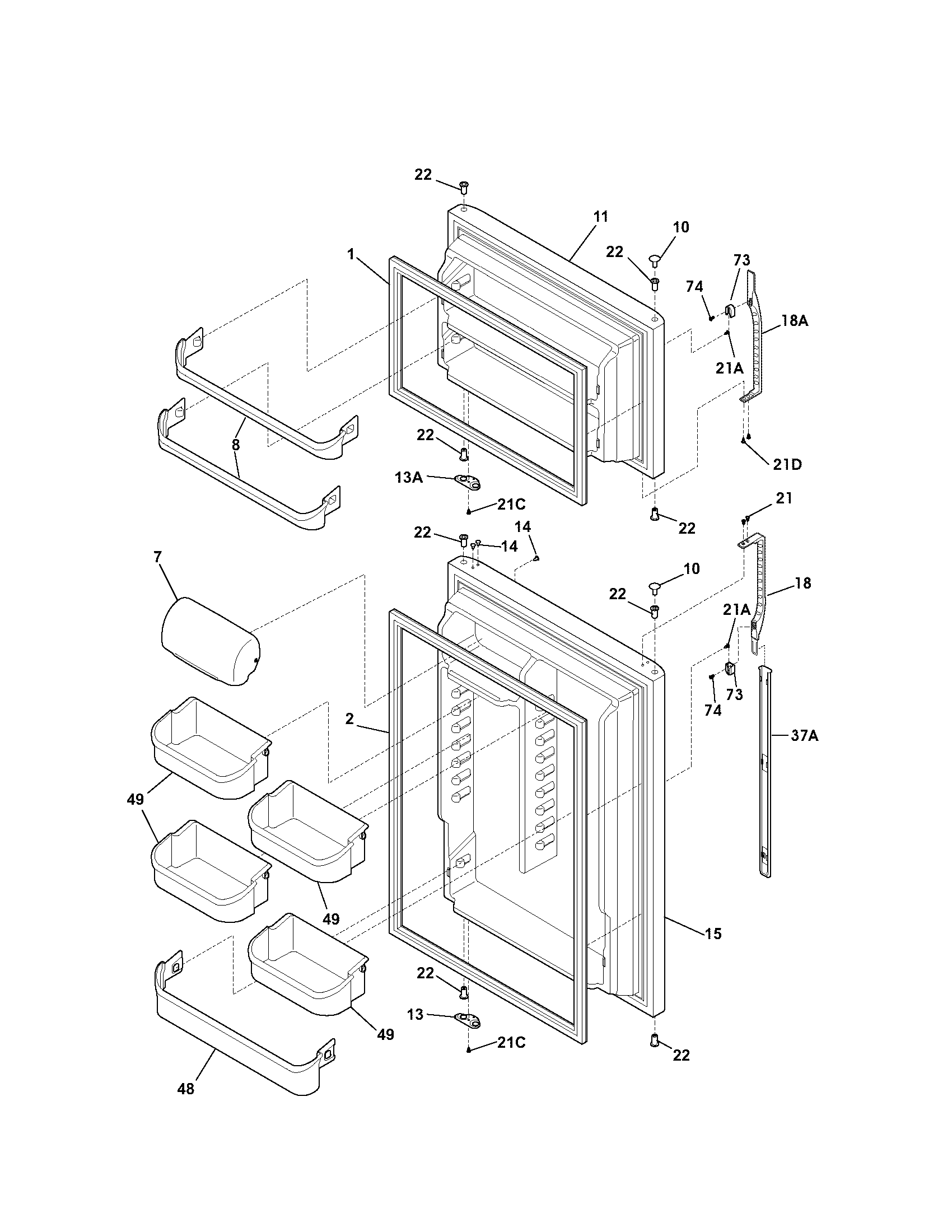 Kenmore 25363782302 door diagram