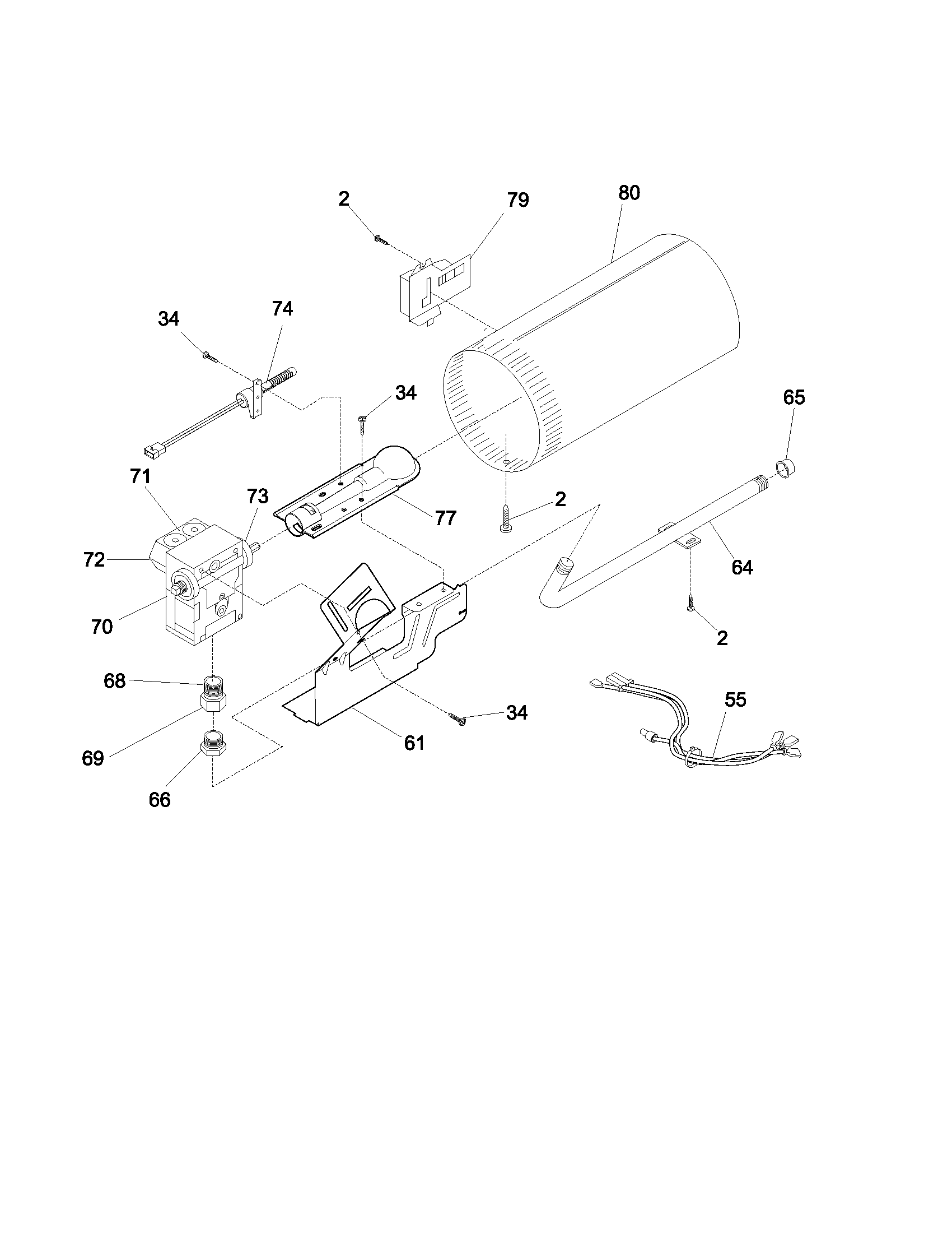 Frigidaire GLGR642AS5 burner diagram