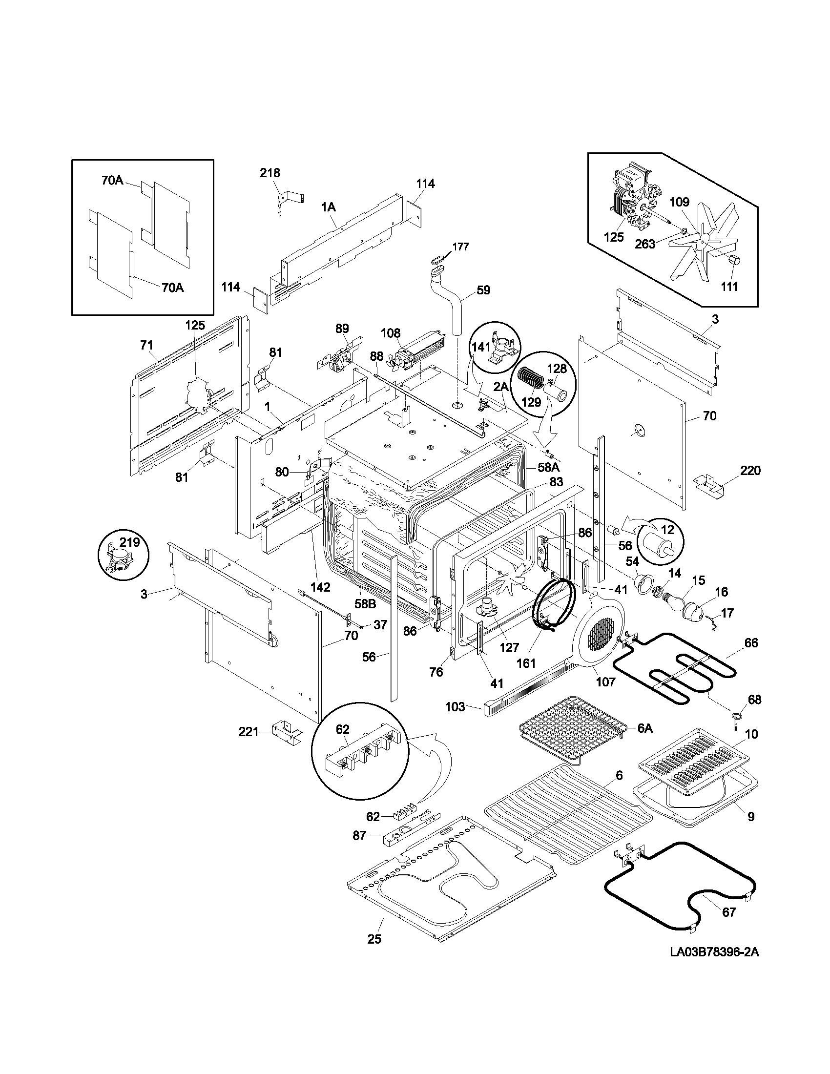 Frigidaire GLED388CSB body diagram