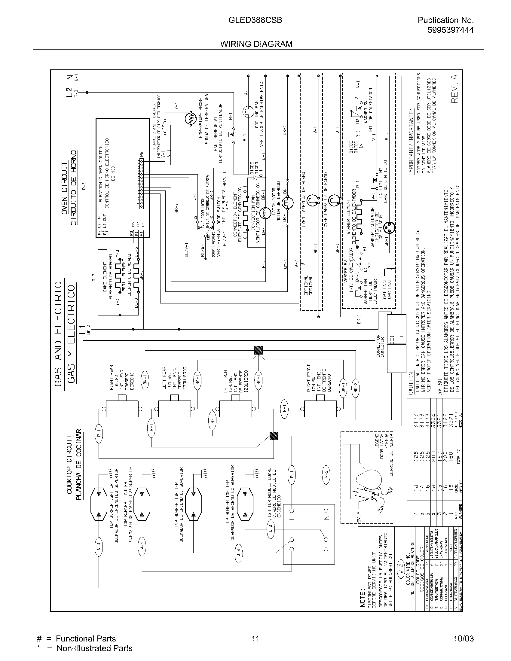 Frigidaire GLED388CSB wiring diagram diagram