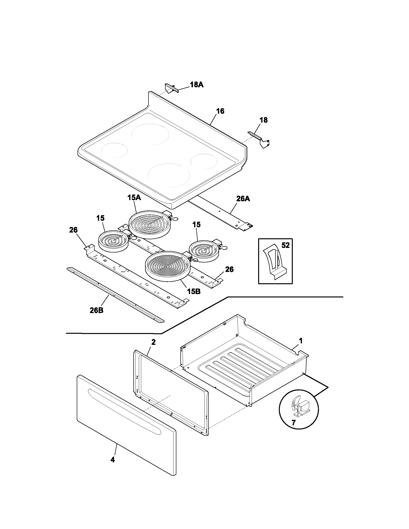 Kenmore 79094314300 top/drawer diagram