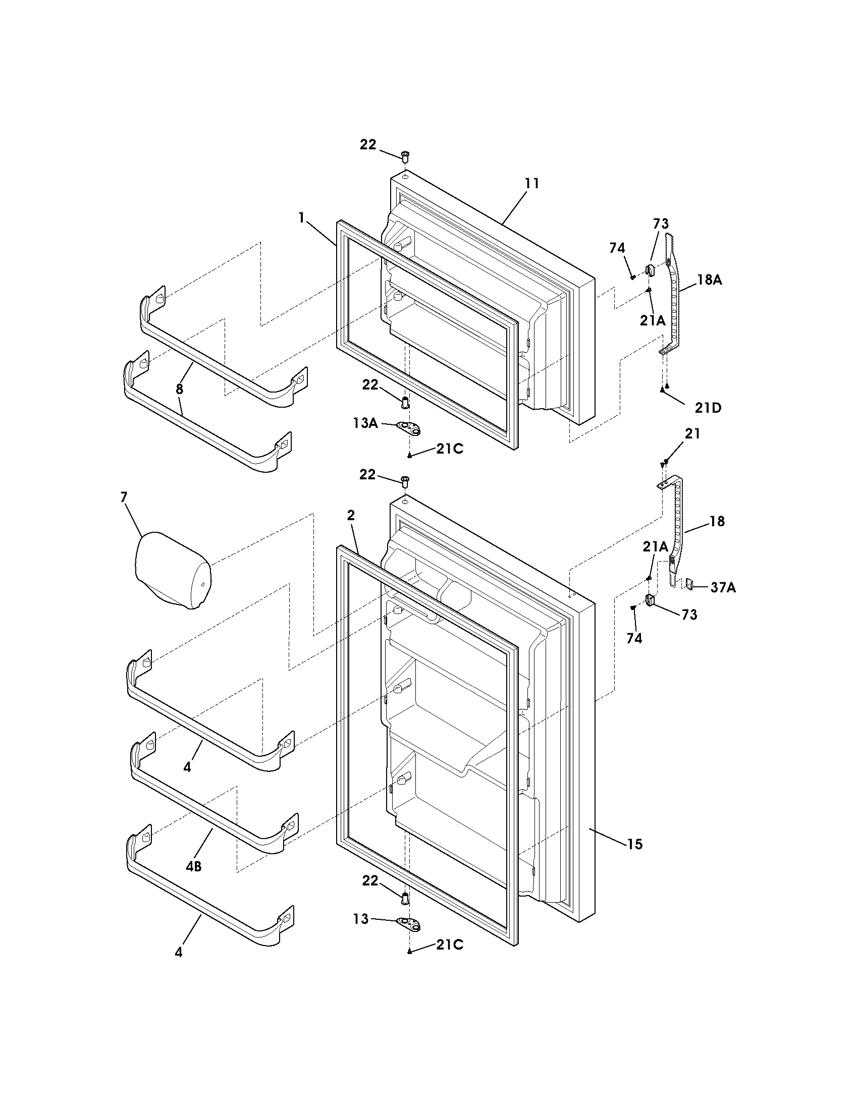 Kenmore 25331123302 door diagram