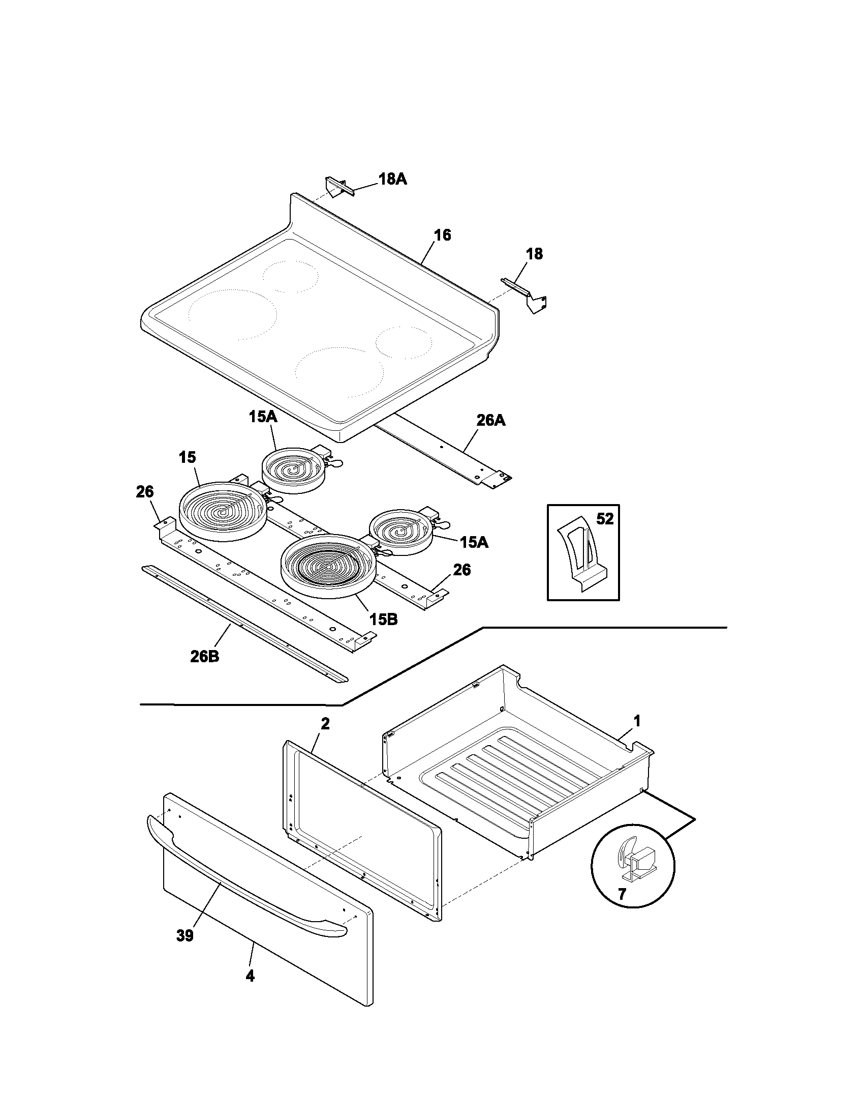 Kenmore 79094423300 top/drawer diagram