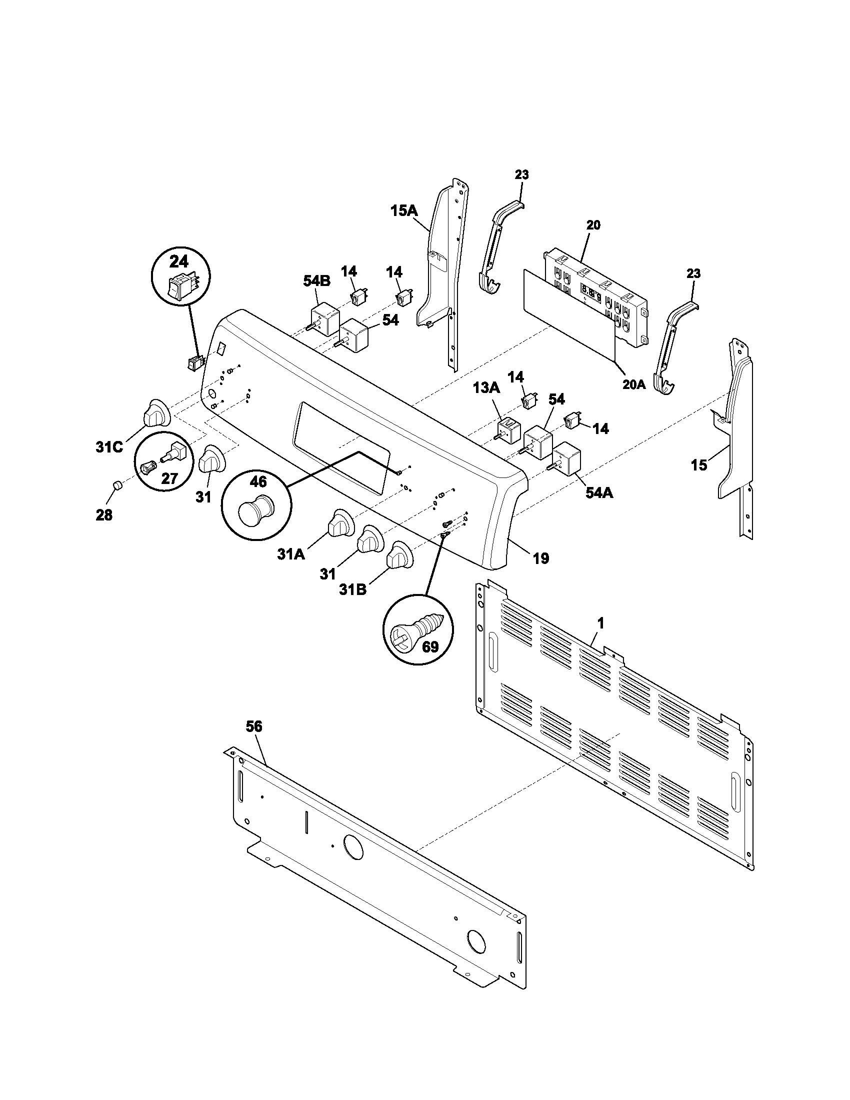 Kenmore 79094682300 backguard diagram