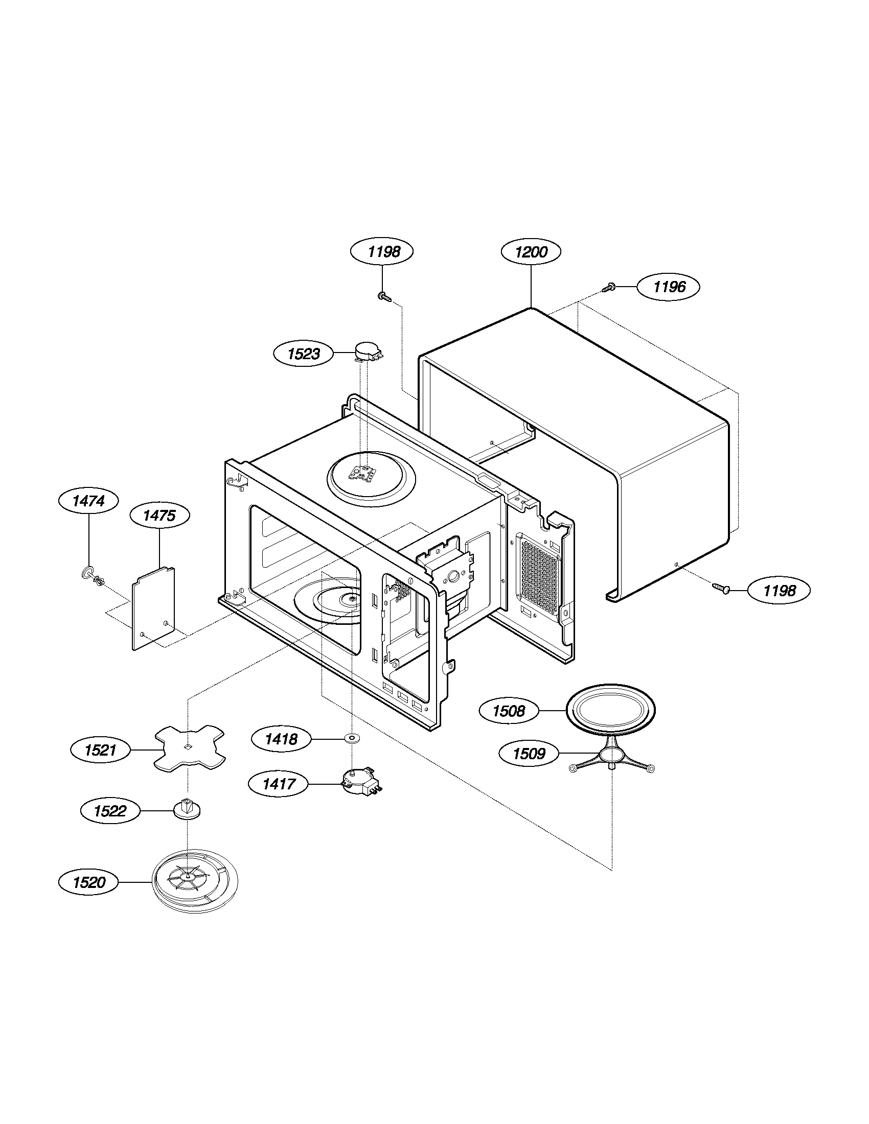 Frigidaire GLMB186CS1 oven cavity diagram