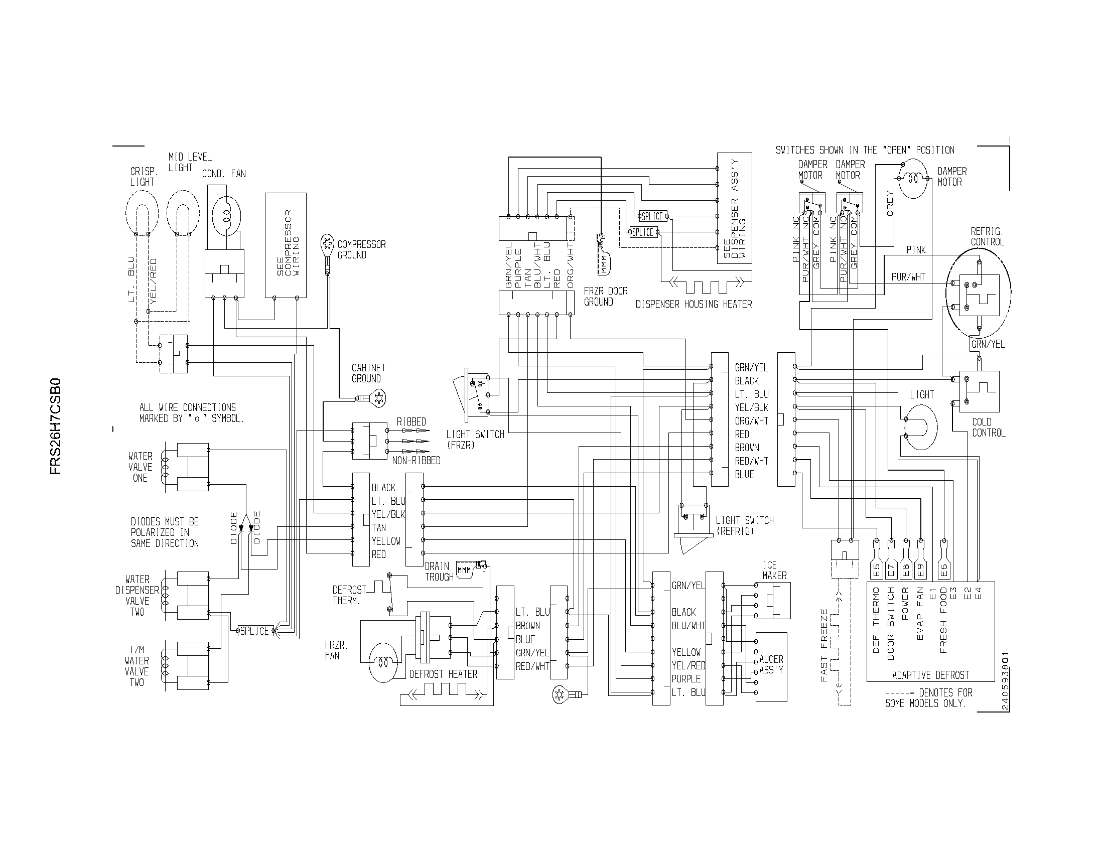 Frigidaire FRS26H7CSB1 wiring diagram diagram