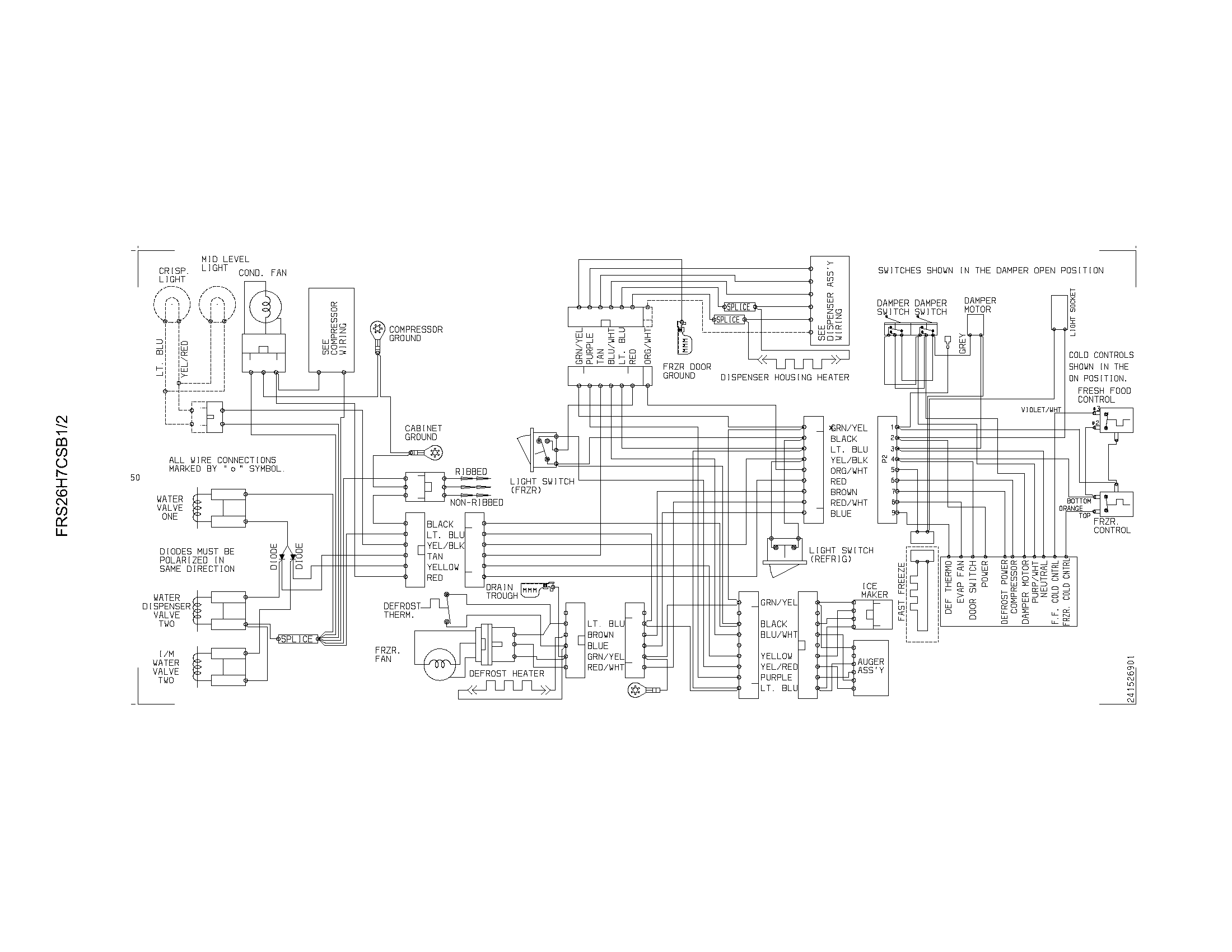Frigidaire FRS26H7CSB1 wiring diagram diagram
