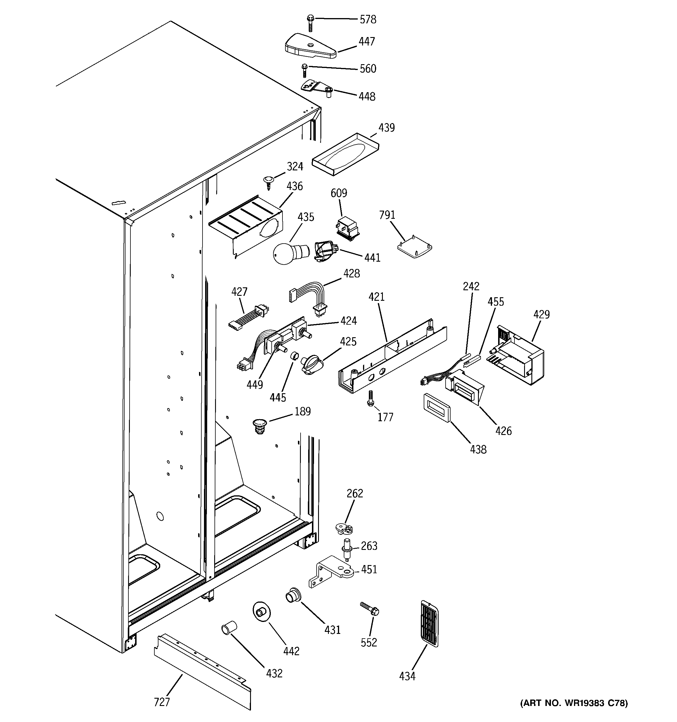 RCA RSG22IBPCFWW fresh food section diagram