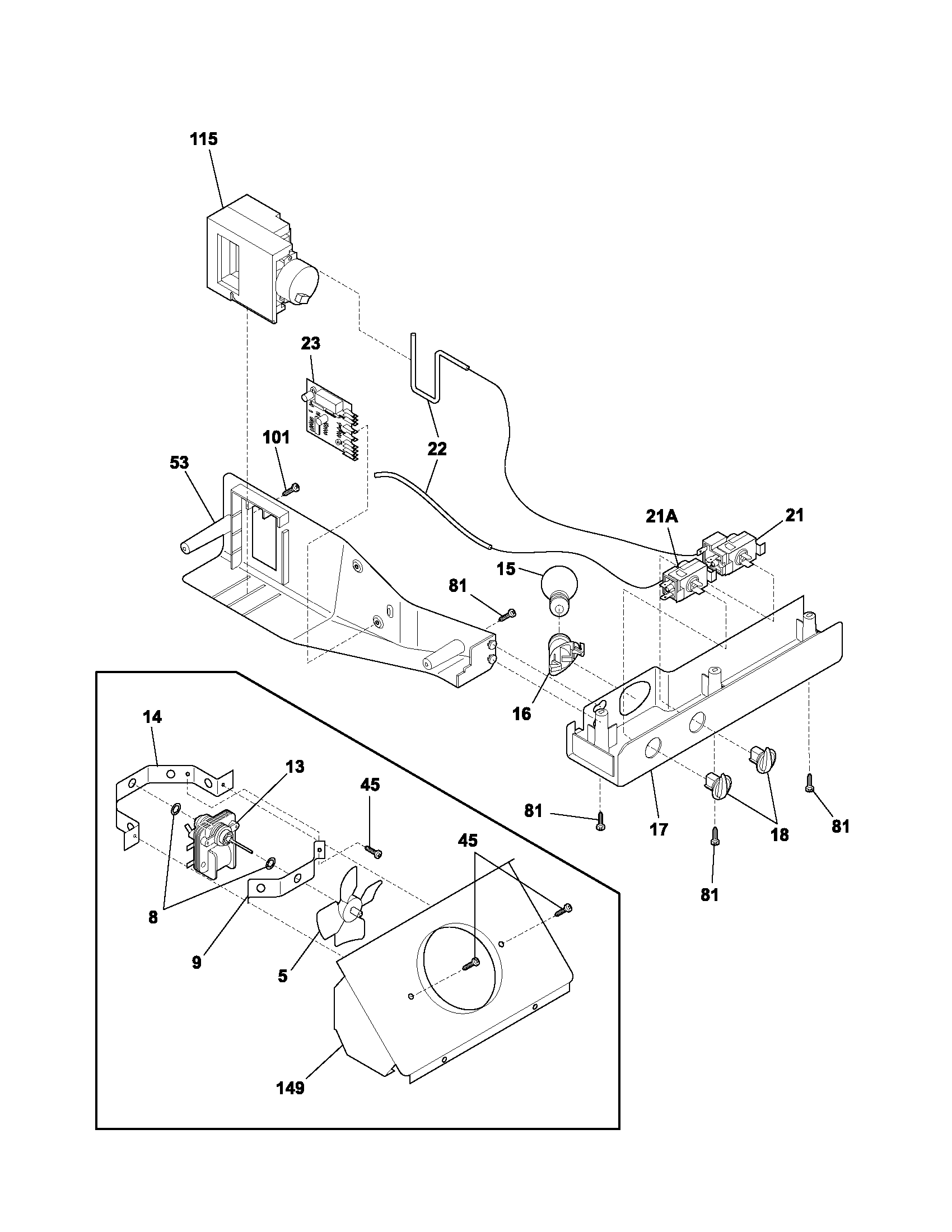 Frigidaire FRS26W2AW7 controls diagram