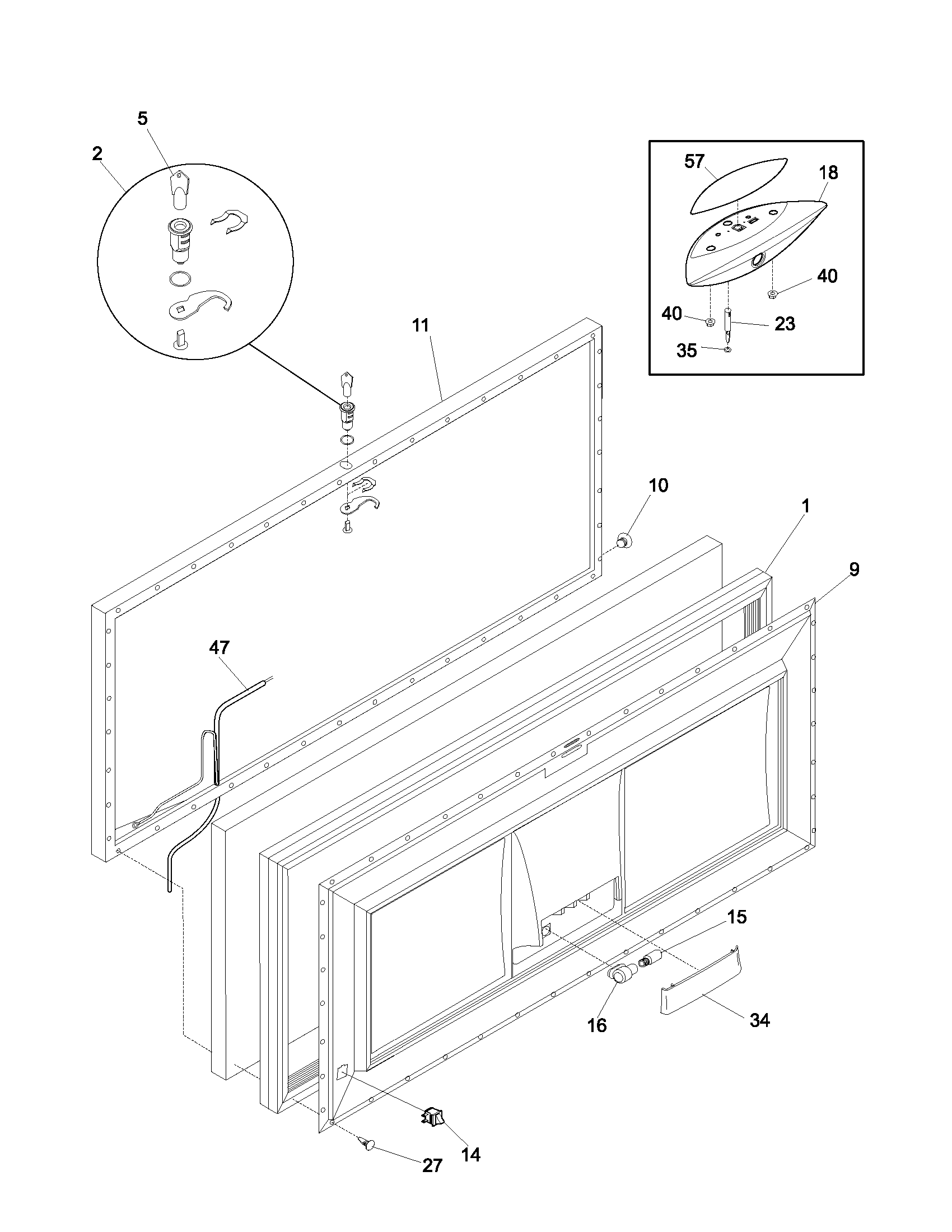 Frigidaire FFC09C6CW1 door diagram