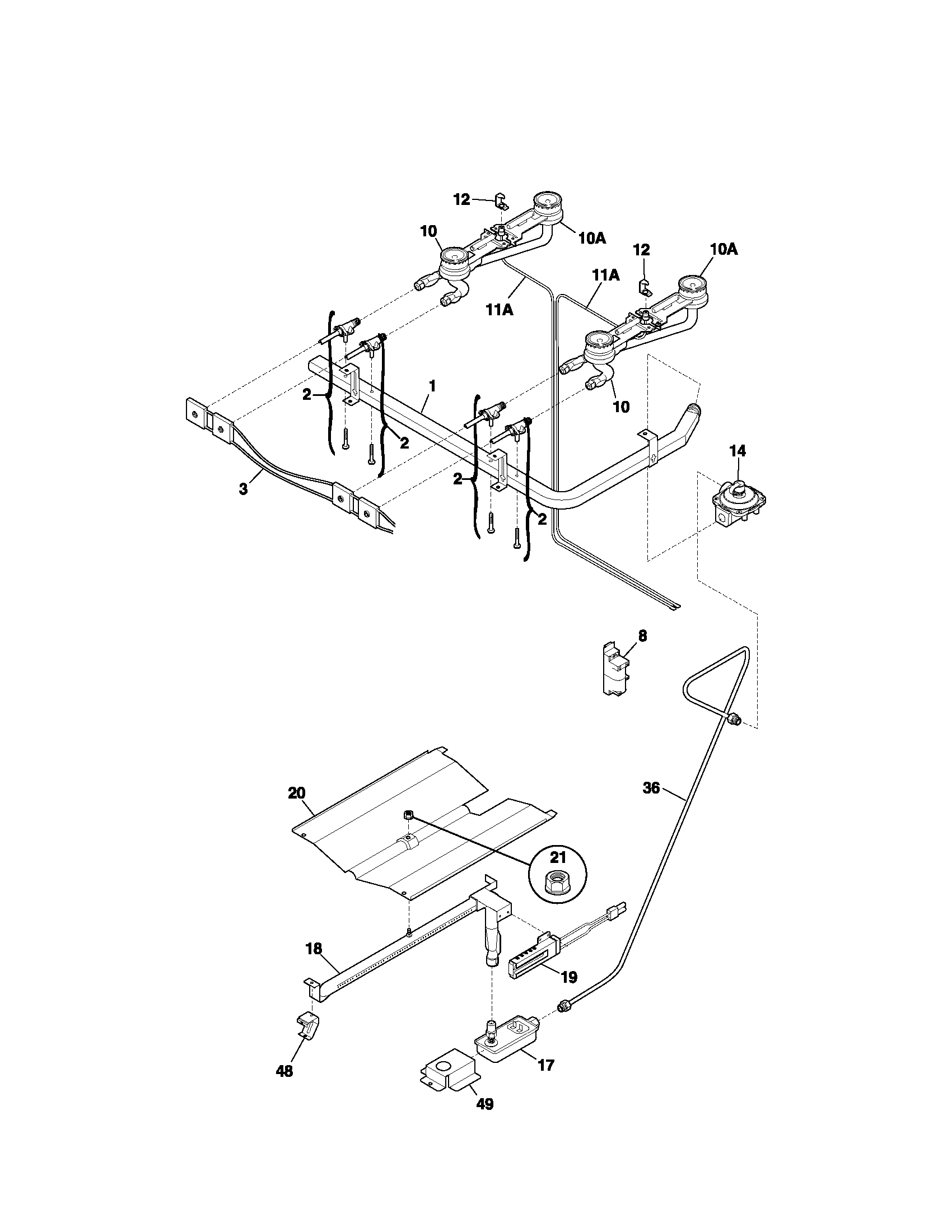 Kenmore 79074042300 burner diagram