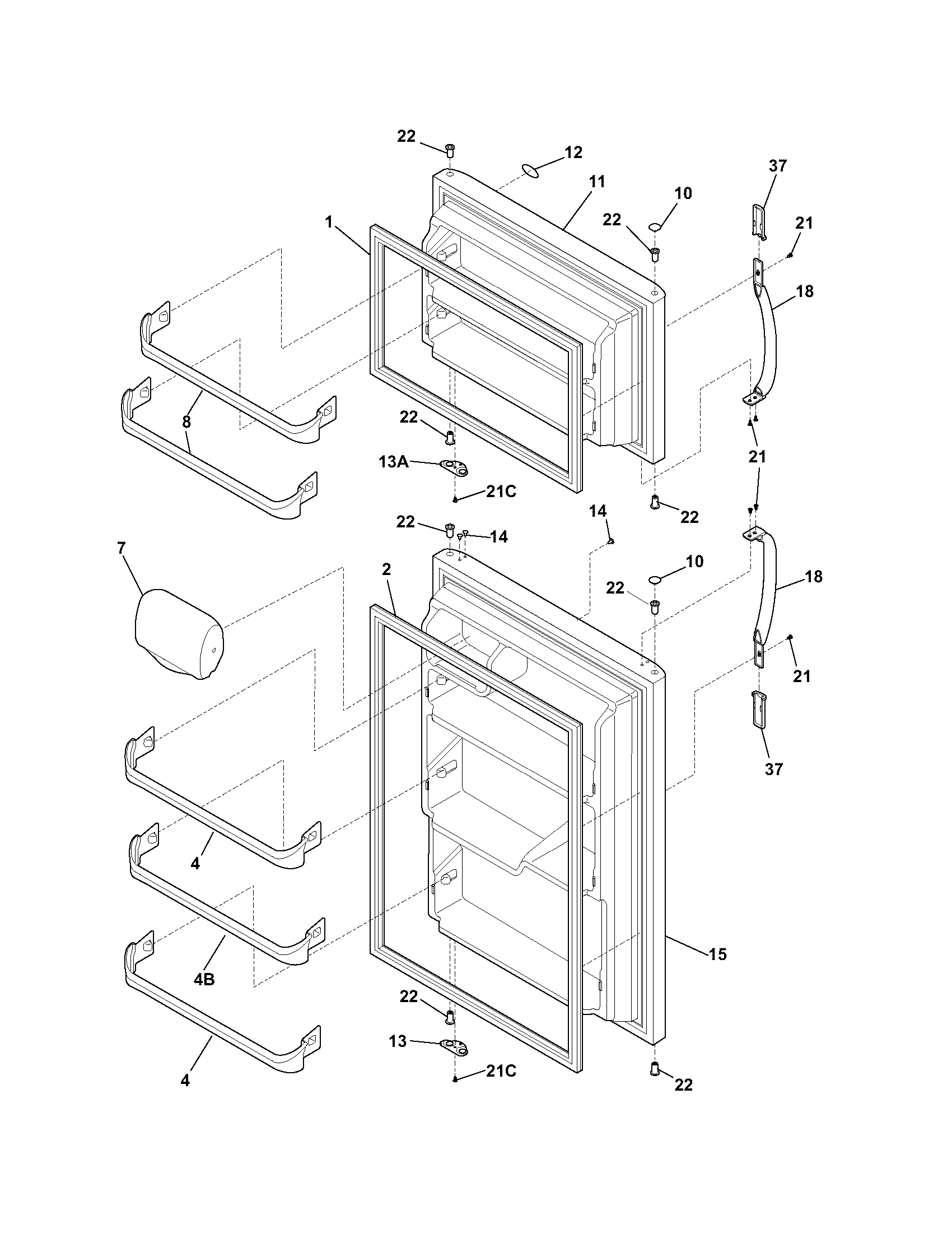 Frigidaire FRT21P5AW9 cover diagram