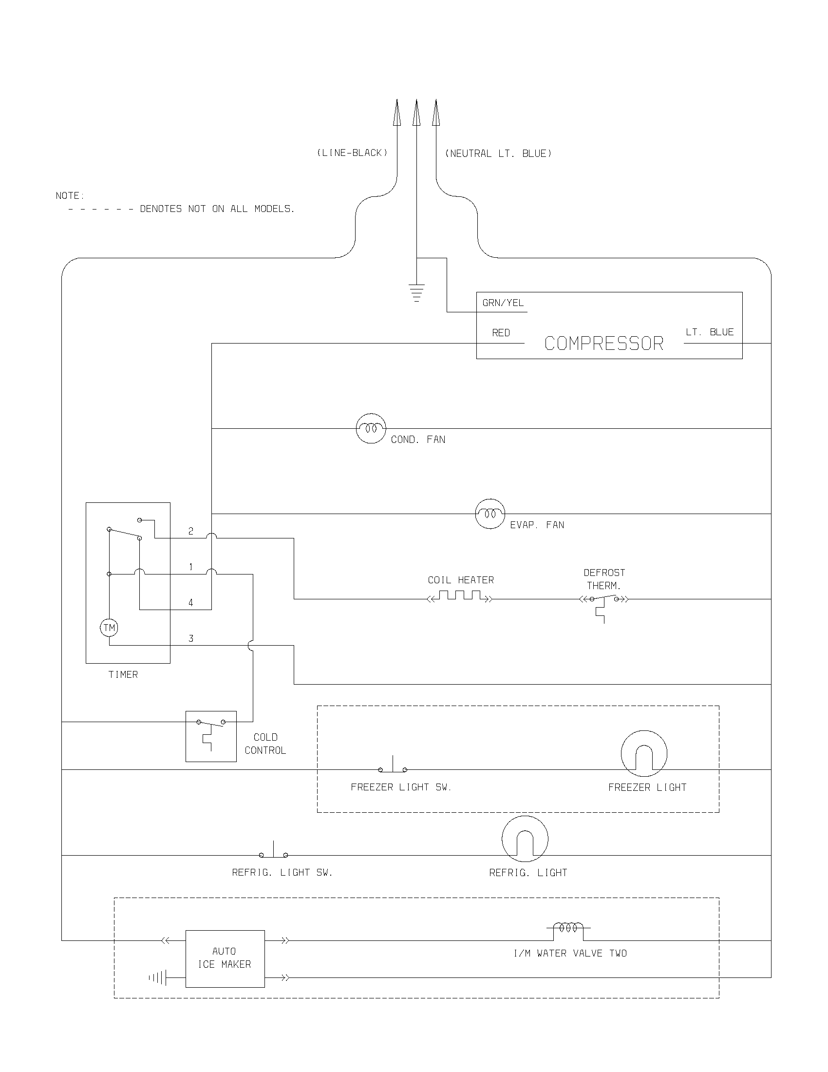 Frigidaire FRT21FG3CW1 wiring schematic diagram