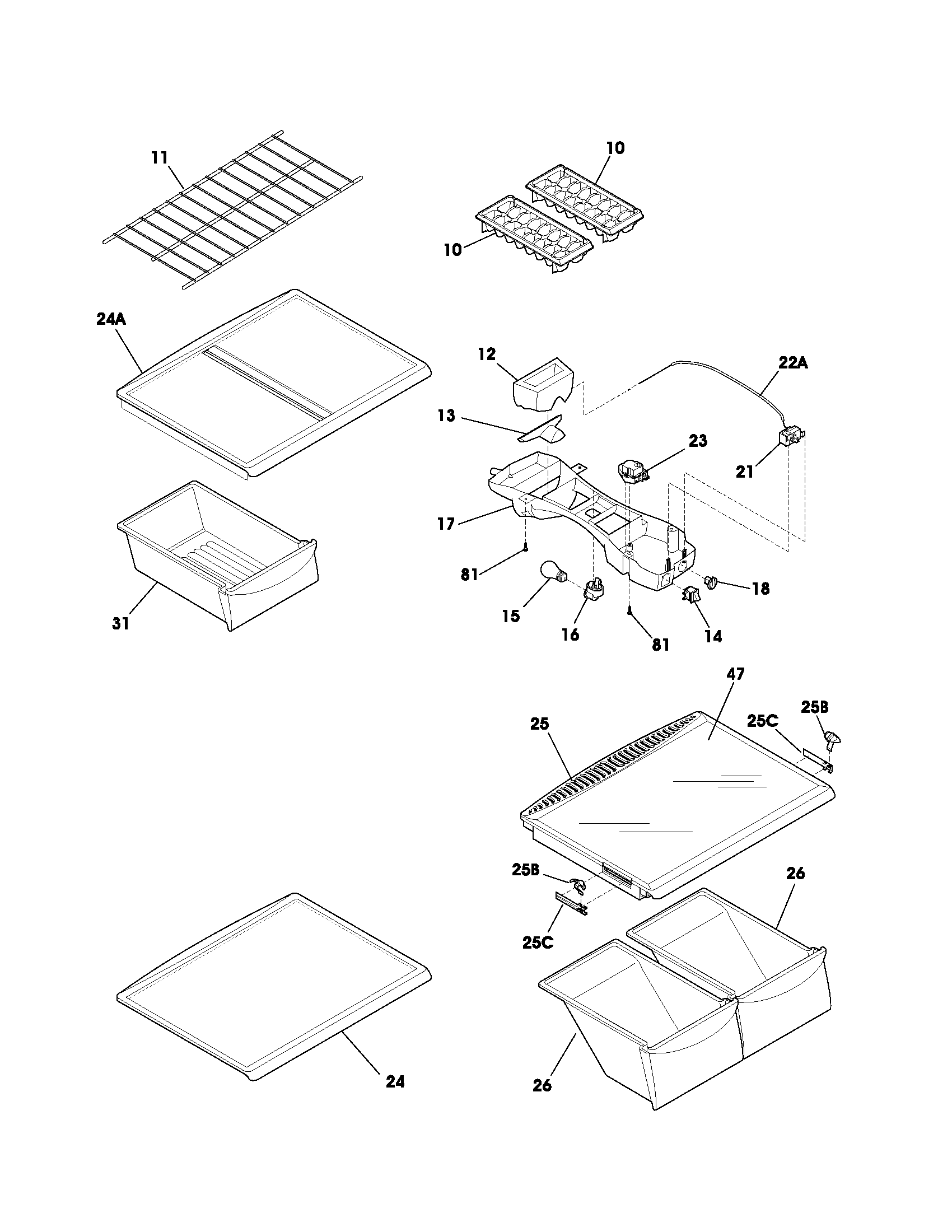 Gibson GRT21S6CQ1 shelves diagram