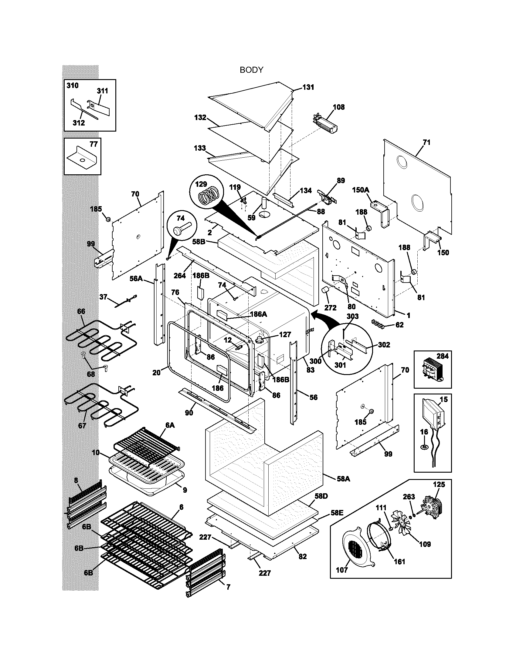 Electrolux E30EW75DSS1 body diagram