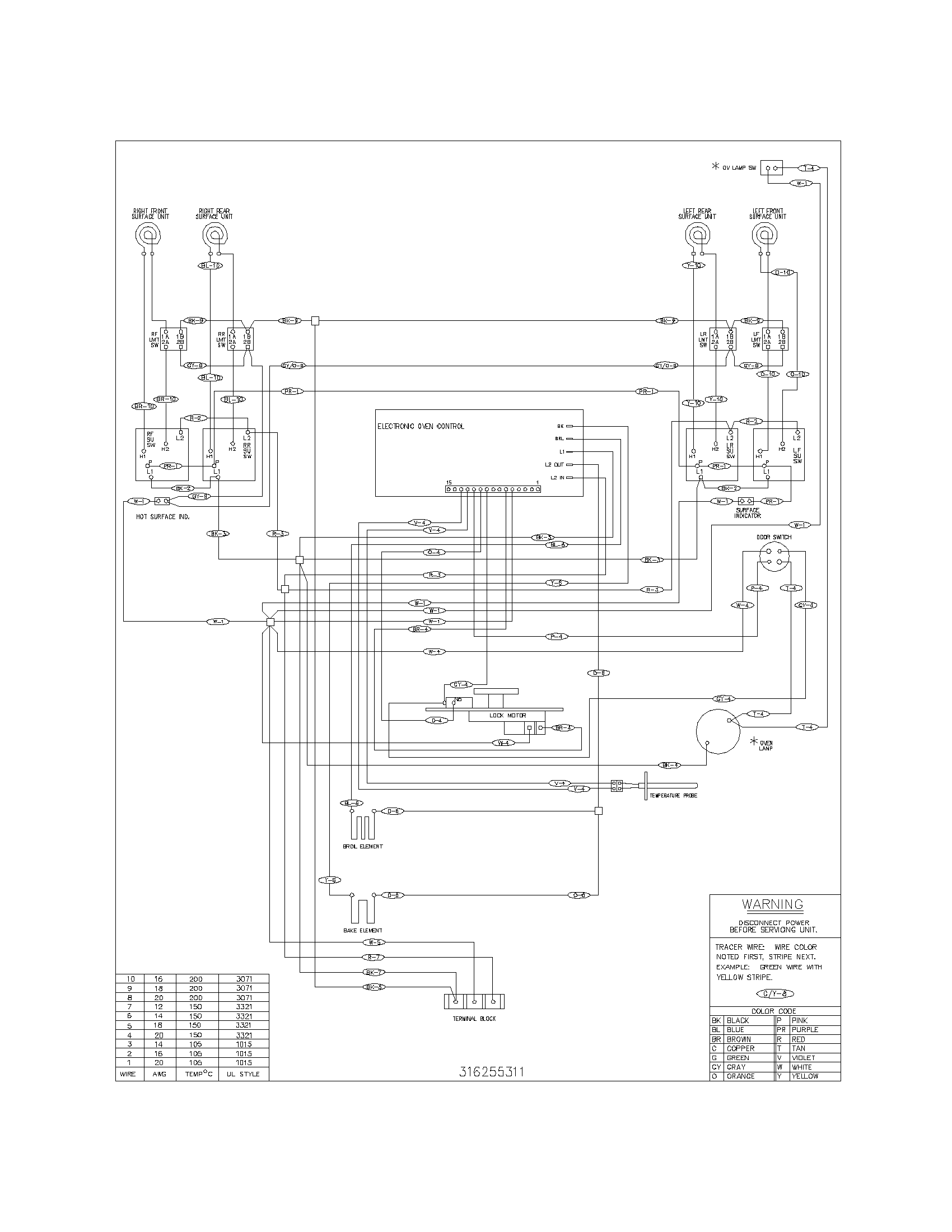 Tappan TEF364ASG wiring diagram diagram