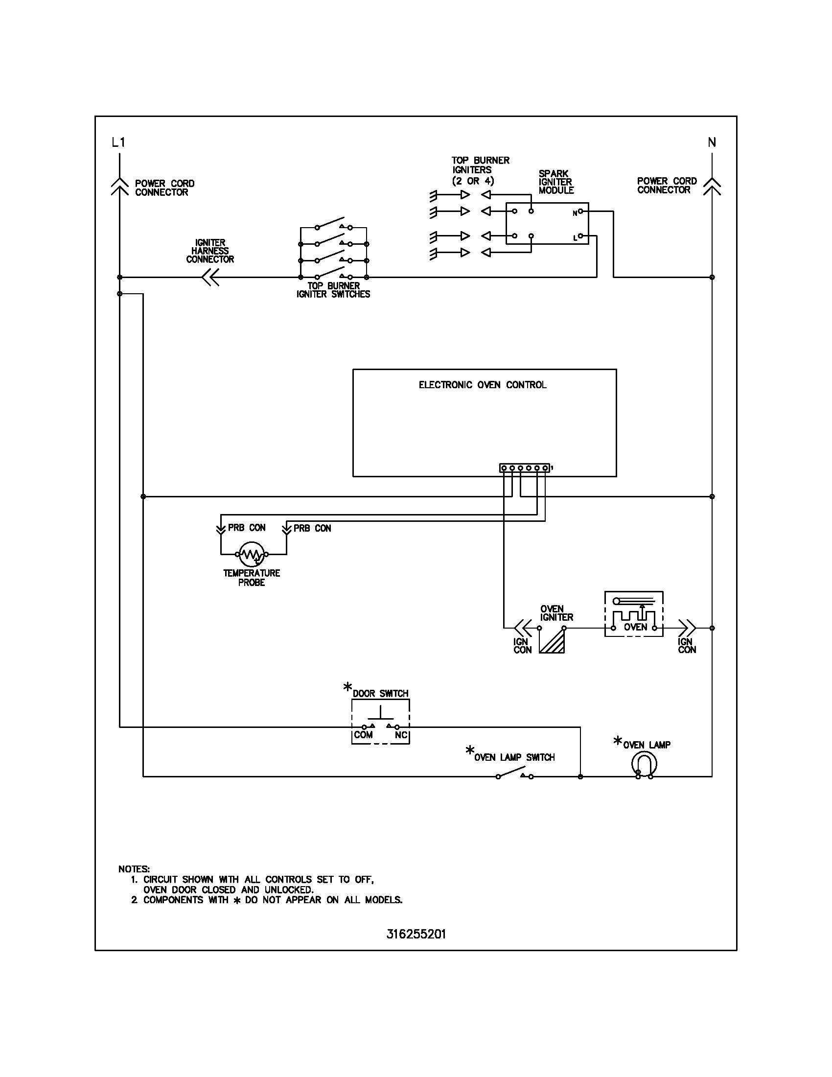 Tappan TGFS26CBB wiring schematic diagram
