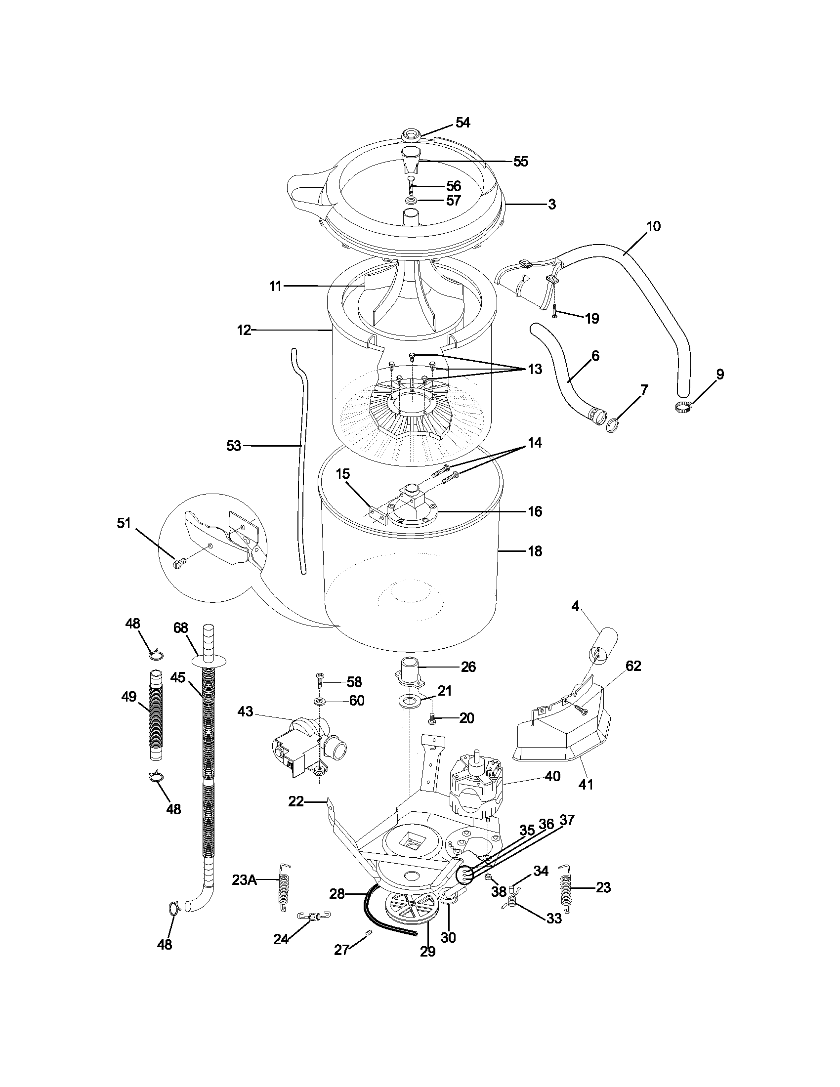Gibson GWS833CS0 motor/tub diagram