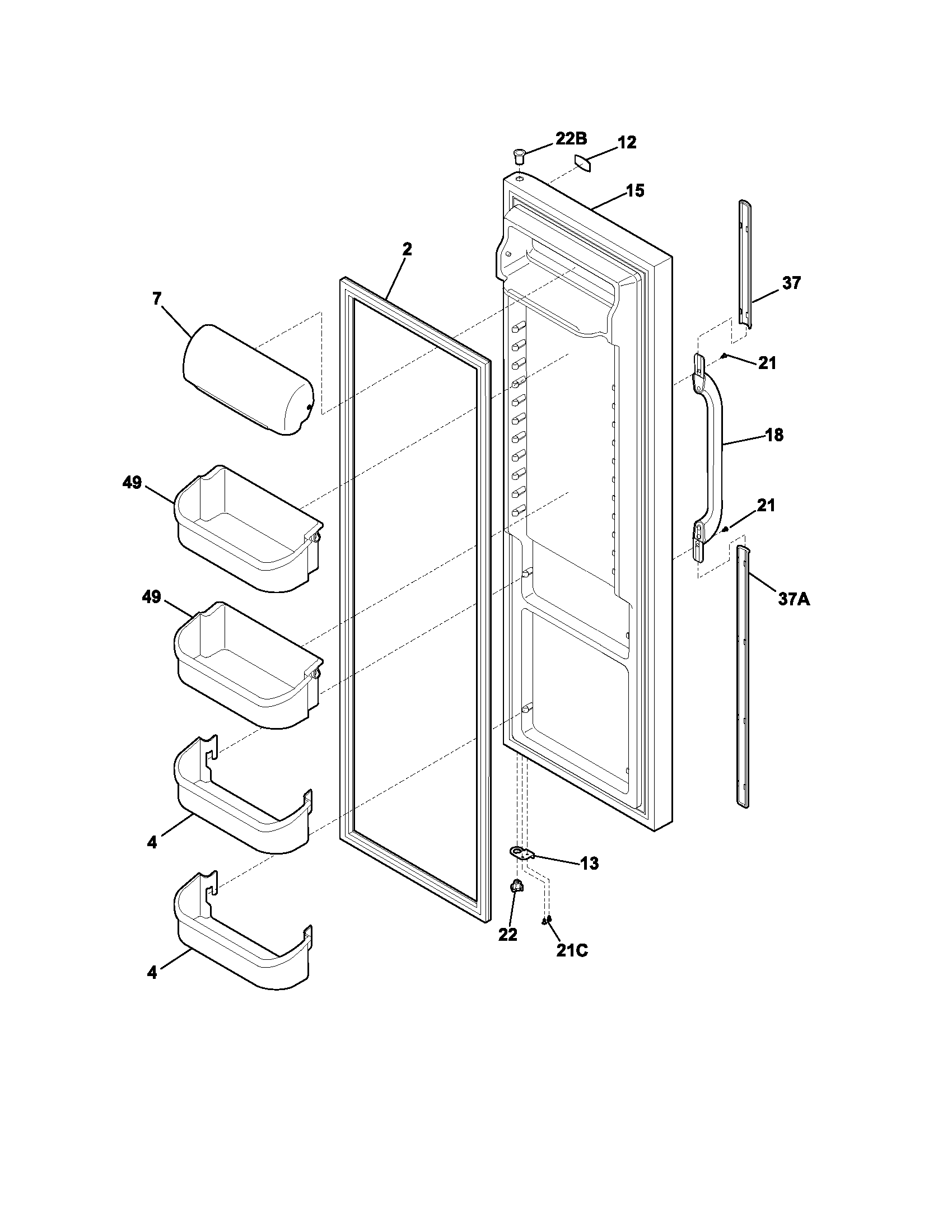 Gibson GRS23R4CQ3 refrigerator door diagram