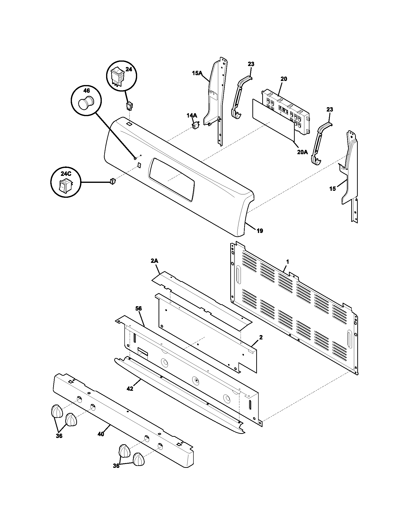 Frigidaire GSG3PZCSB backguard diagram