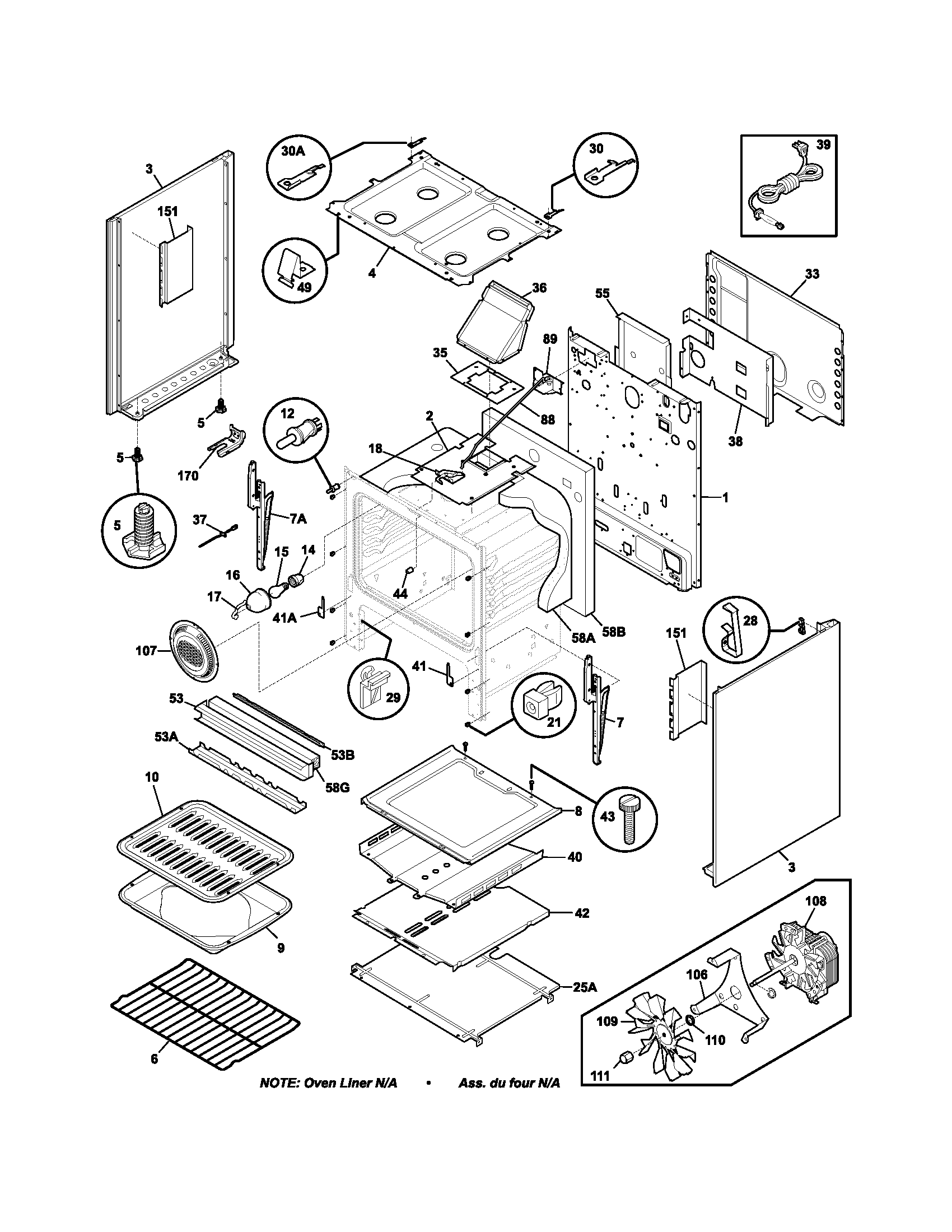 Frigidaire GSG3PZCSB body diagram