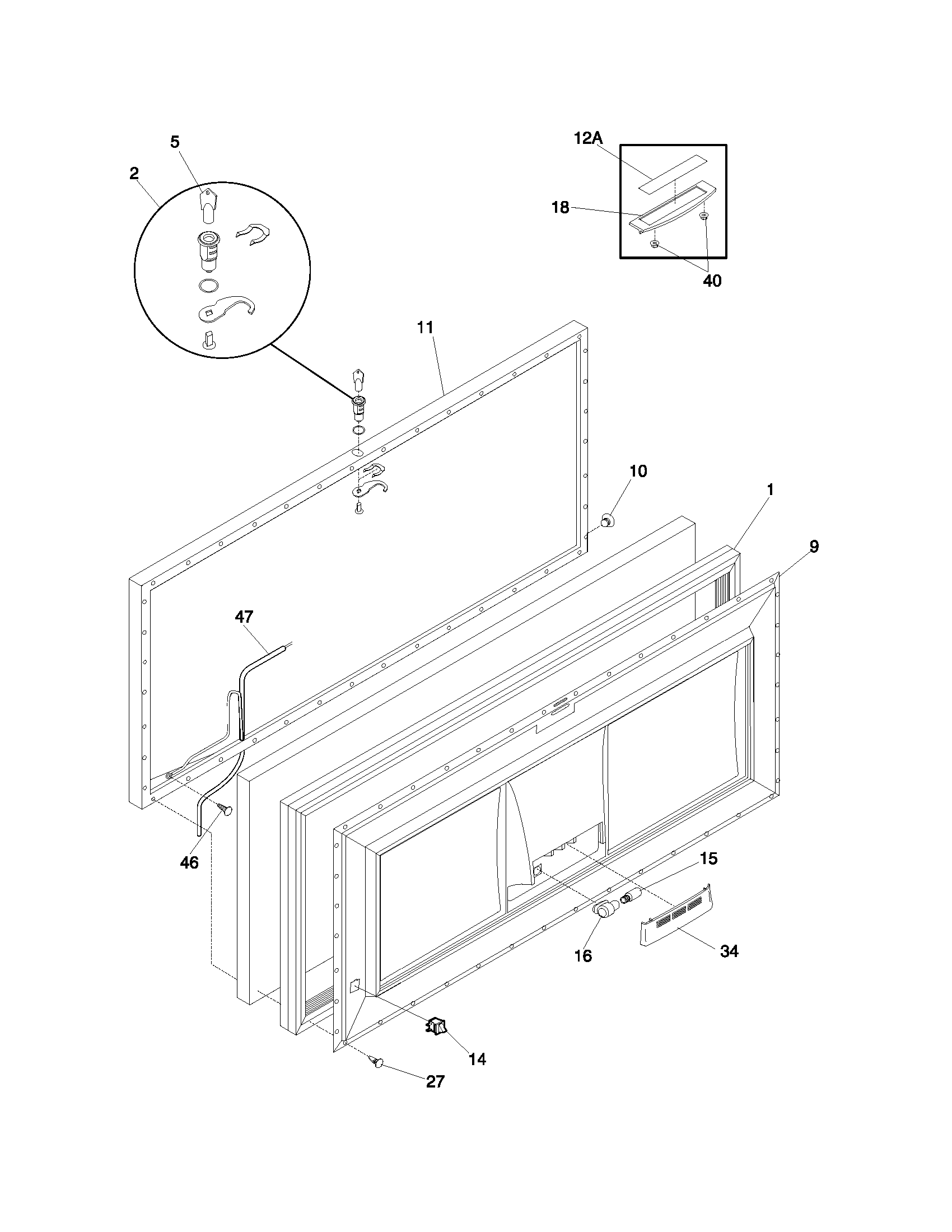 Frigidaire FFC07C4CW2 door diagram