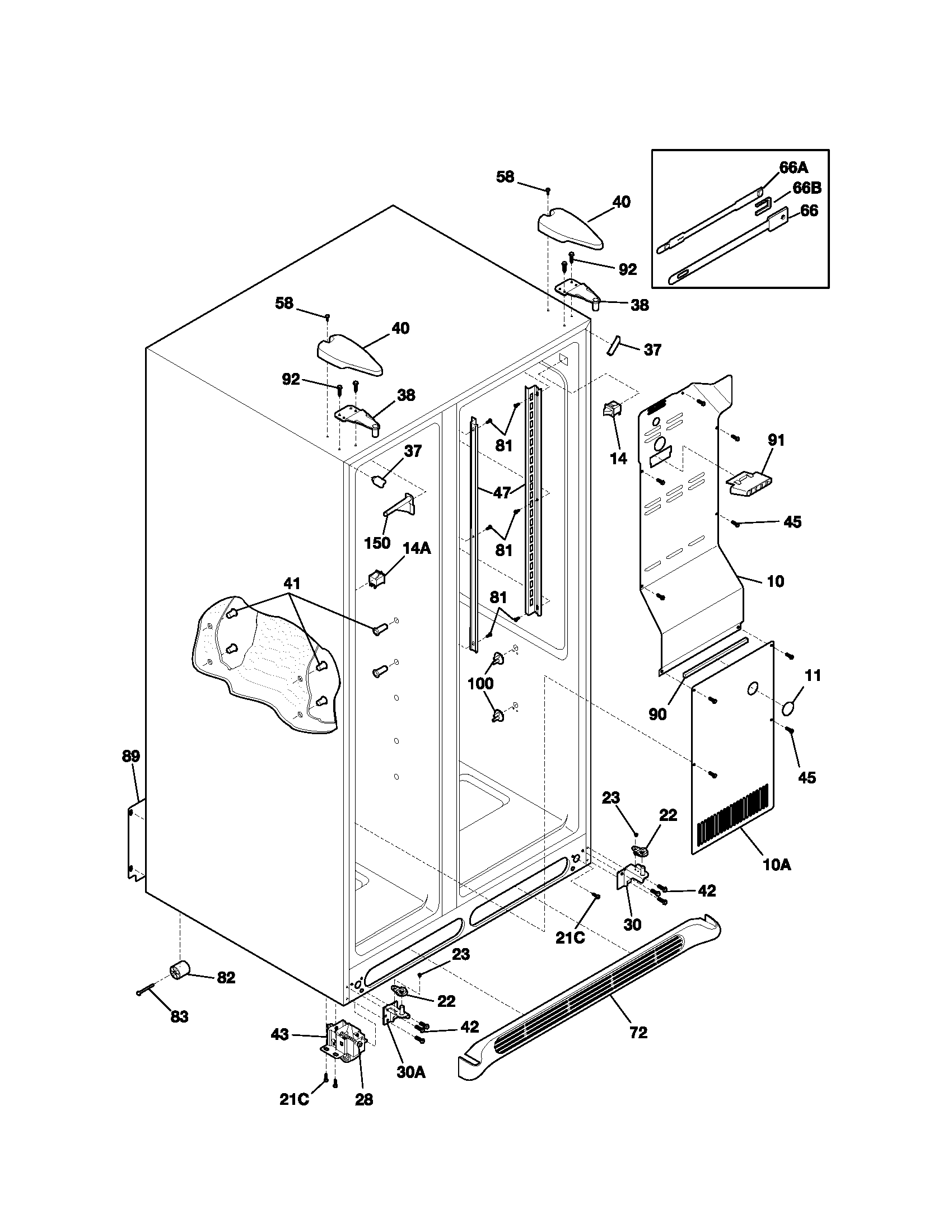 Kenmore 25354343301 cabinet diagram