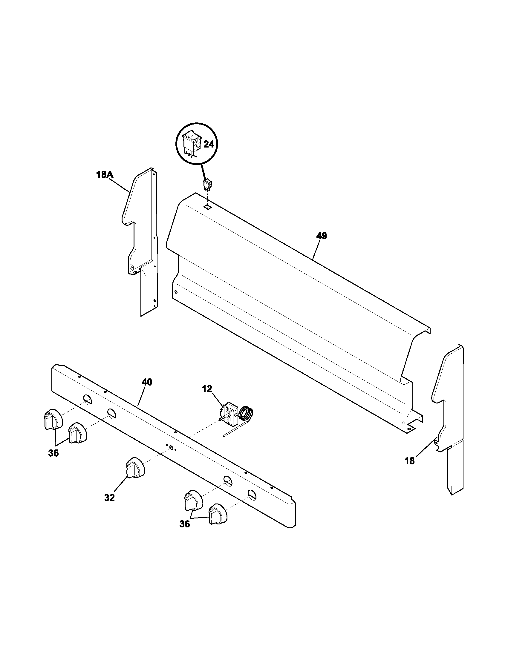Frigidaire FLF316CSB backguard diagram