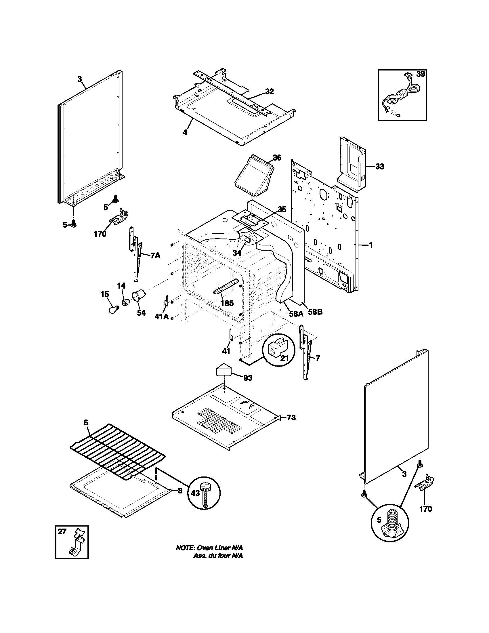 Frigidaire FLF316CSB body diagram