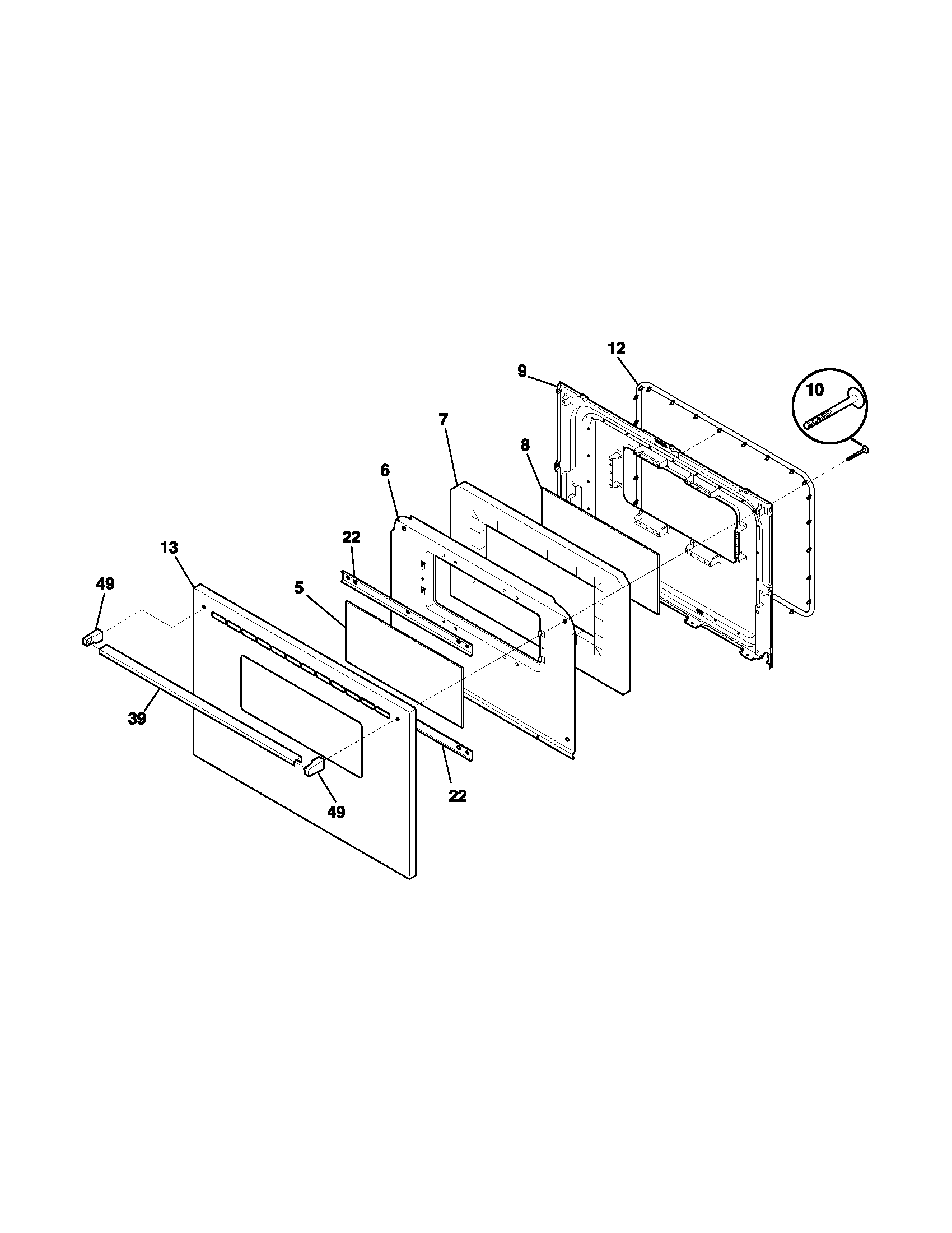 Frigidaire FLF316CSB door diagram