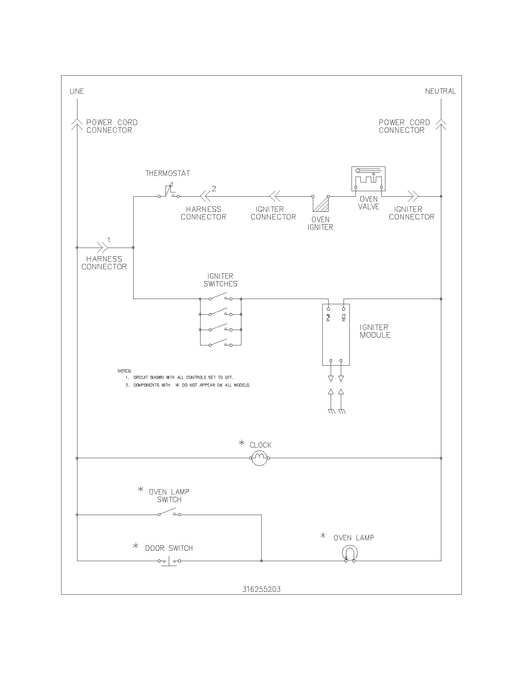 Frigidaire FLF316CSB wiring schematic diagram