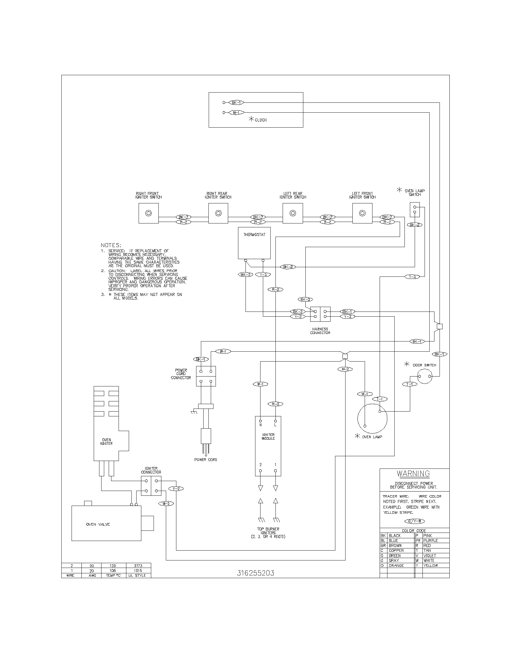 Frigidaire FLF316CSB wiring diagram diagram