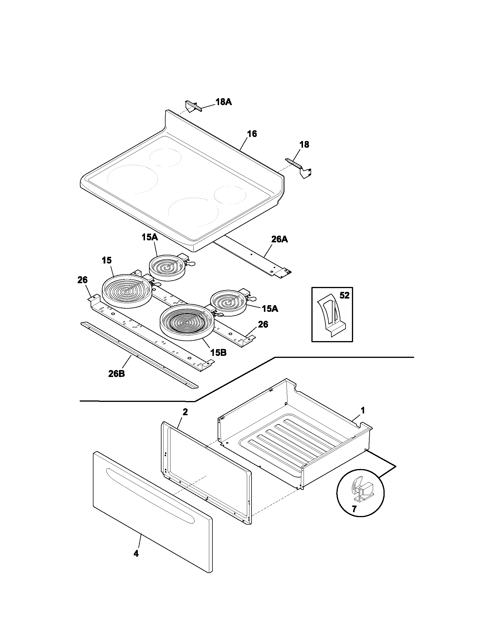 Kenmore 79095429302 top/drawer diagram
