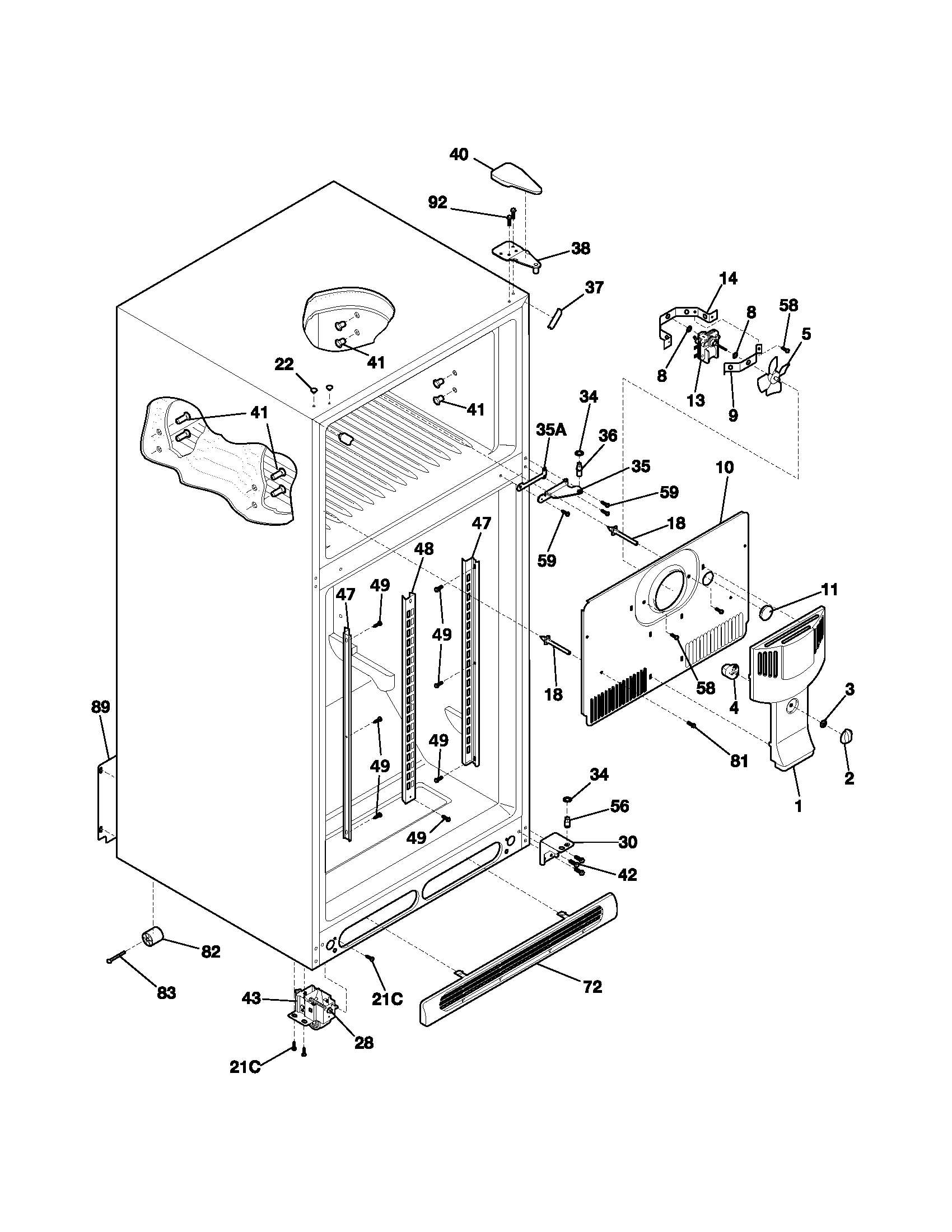 Kenmore 25372074302 cabinet diagram