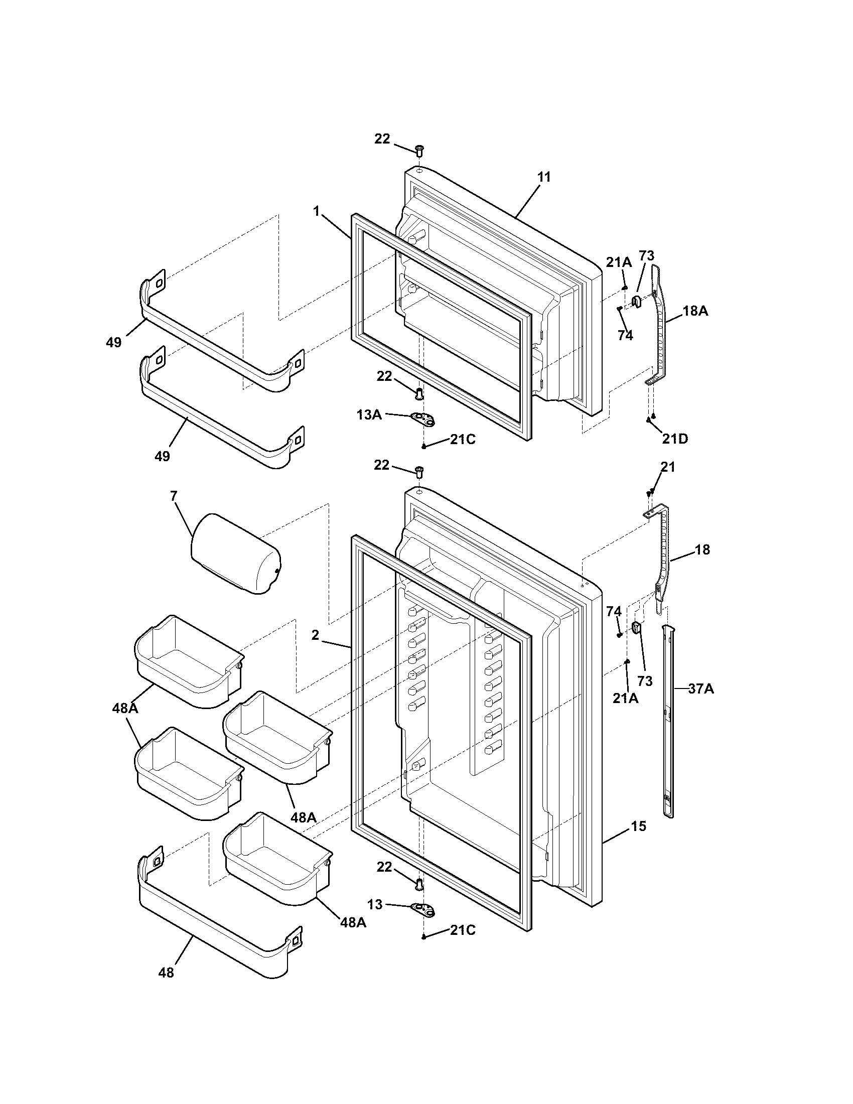 Kenmore 25372073302 door diagram