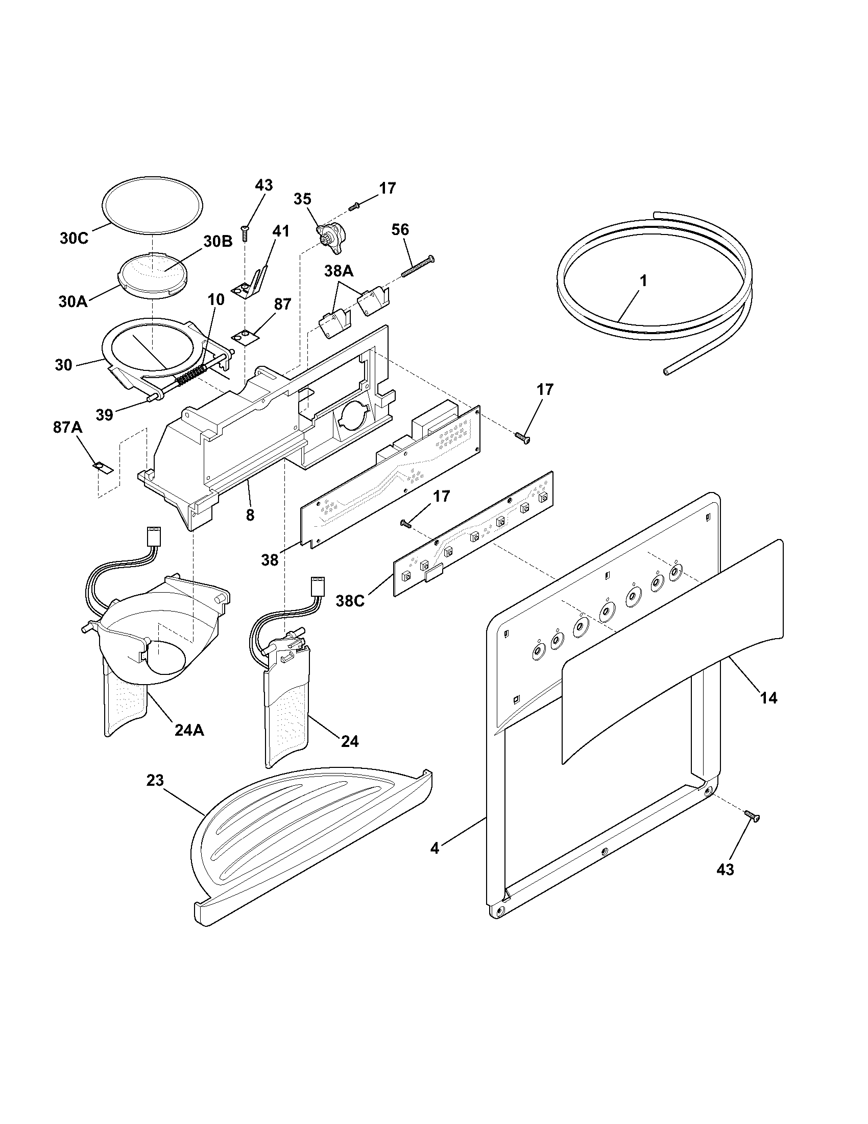 Kenmore 25354673304 dispenser diagram