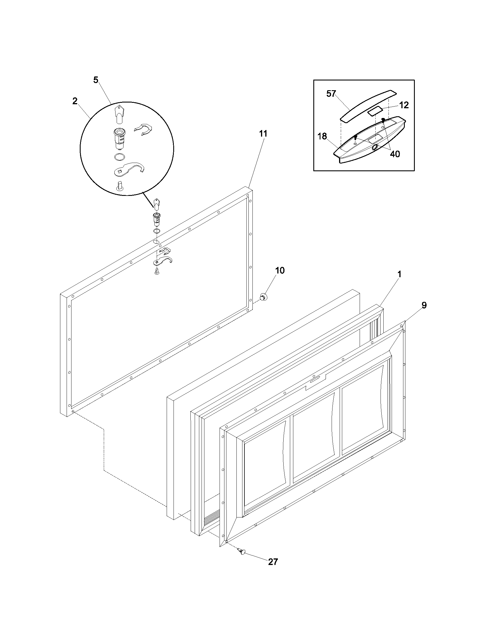 Kenmore 25313511101 door diagram