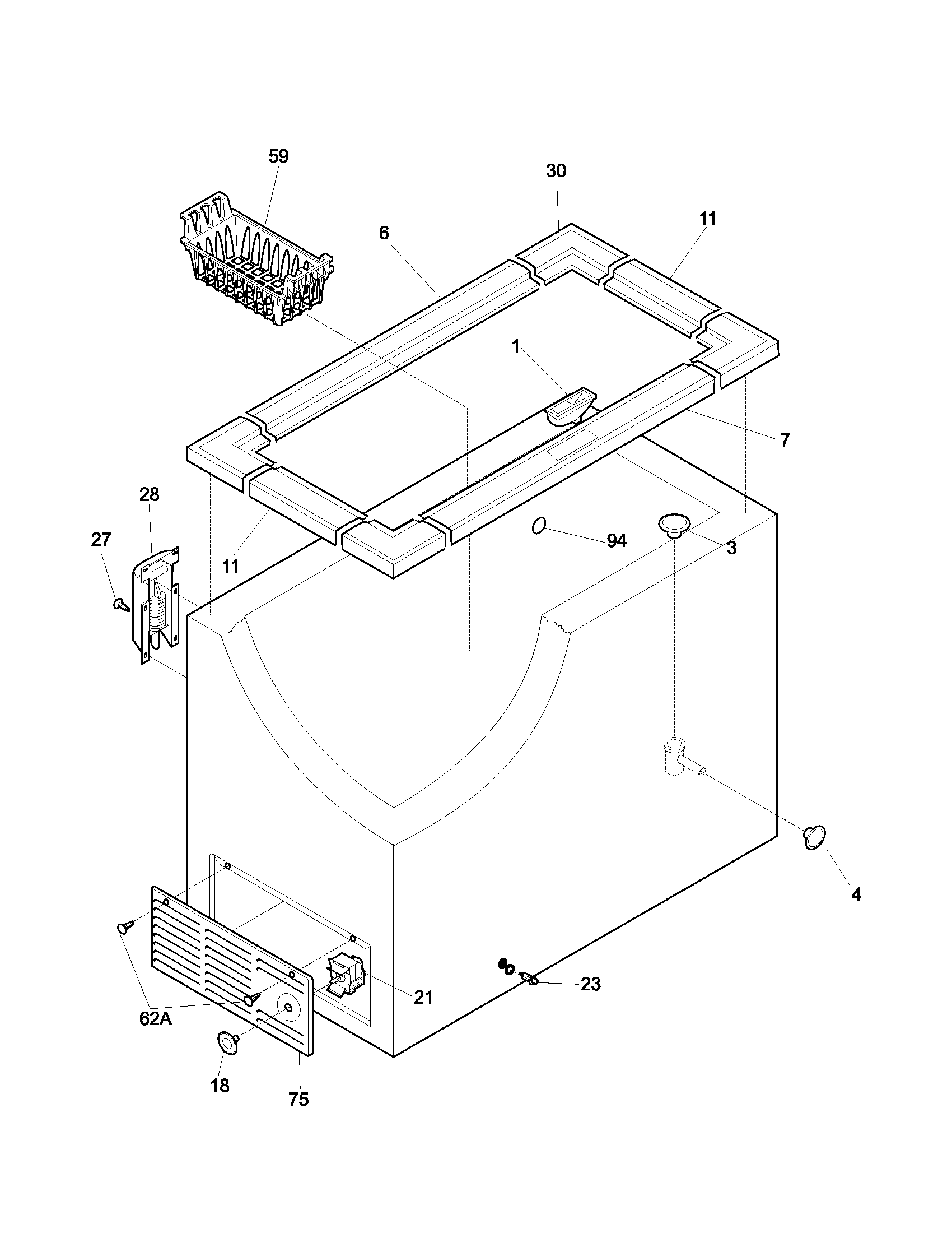 Kenmore 25313511101 cabinet diagram