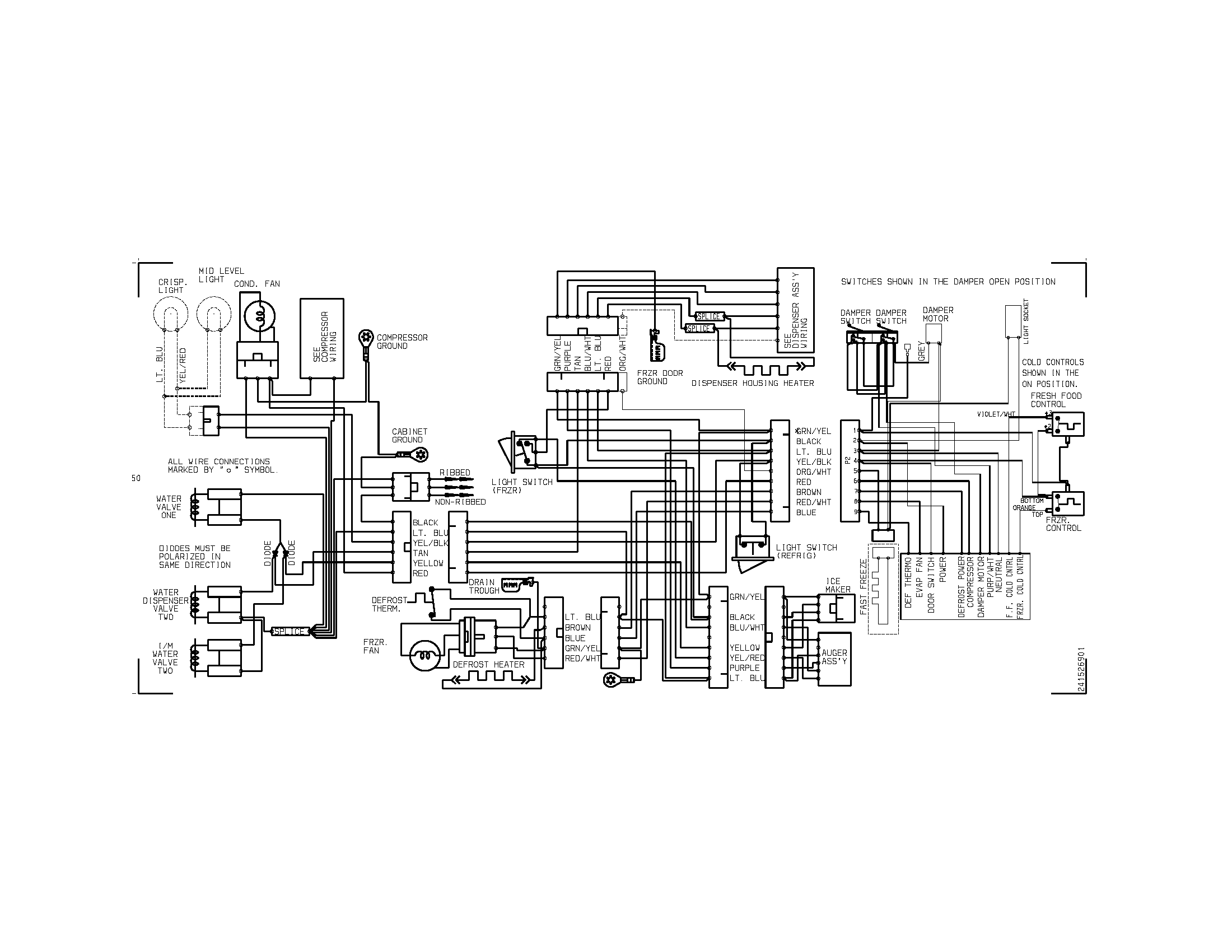 Frigidaire FRS26LR5CB0 wiring diagram diagram