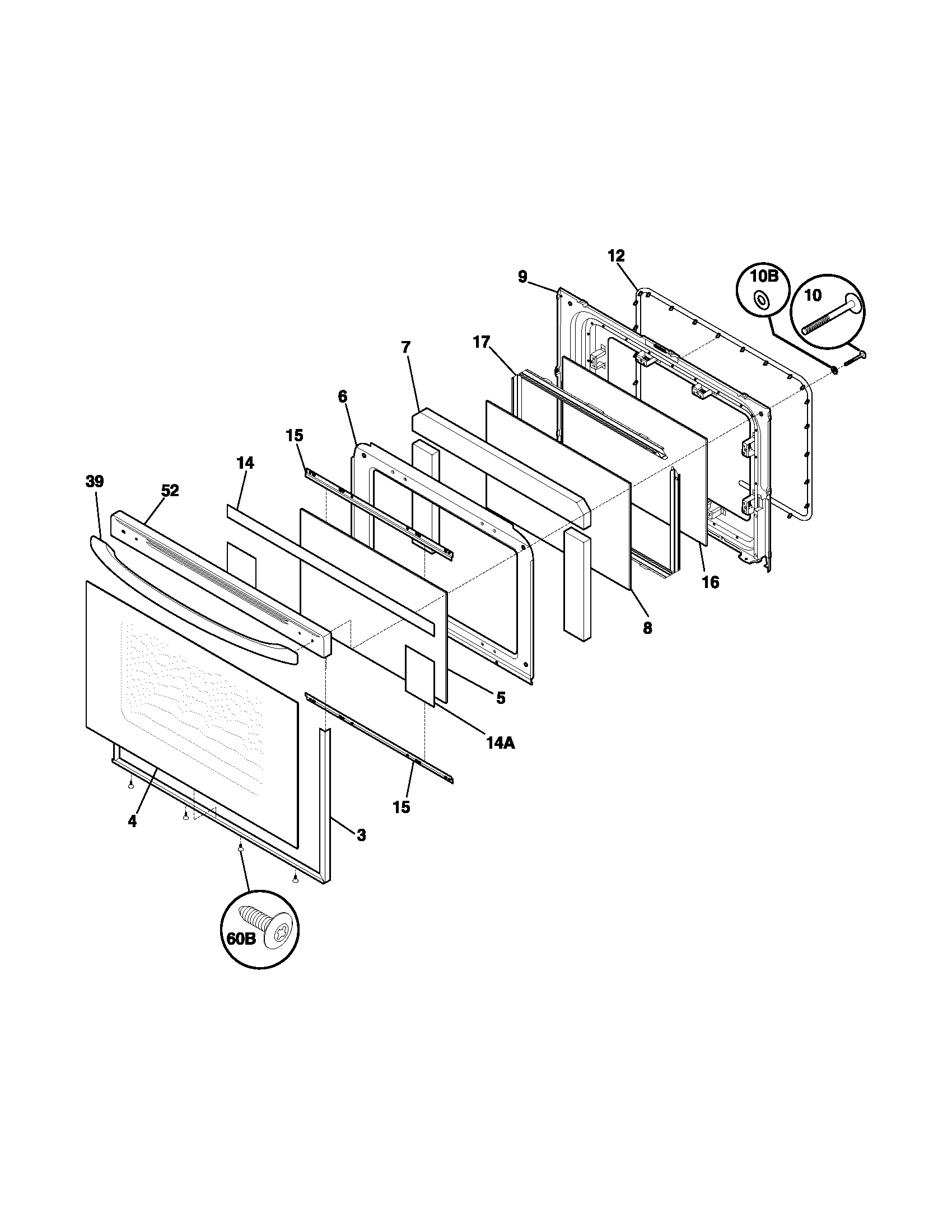 Frigidaire FEFL78CBA door diagram