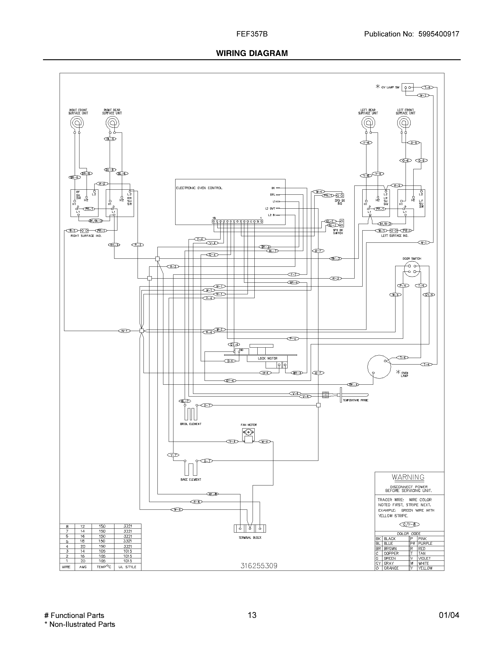 Frigidaire FEF357BSE wiring diagram diagram