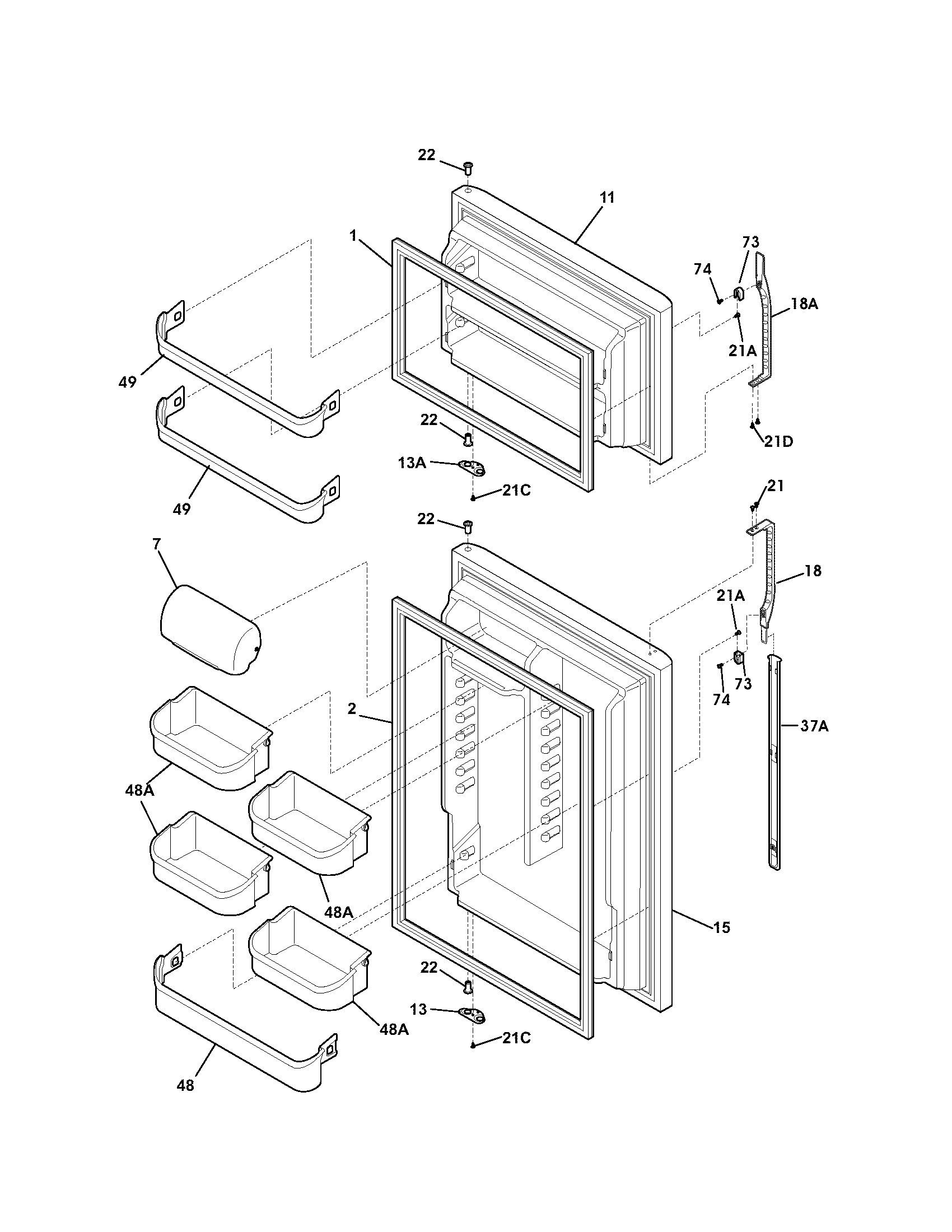 Kenmore 25363883304 door diagram