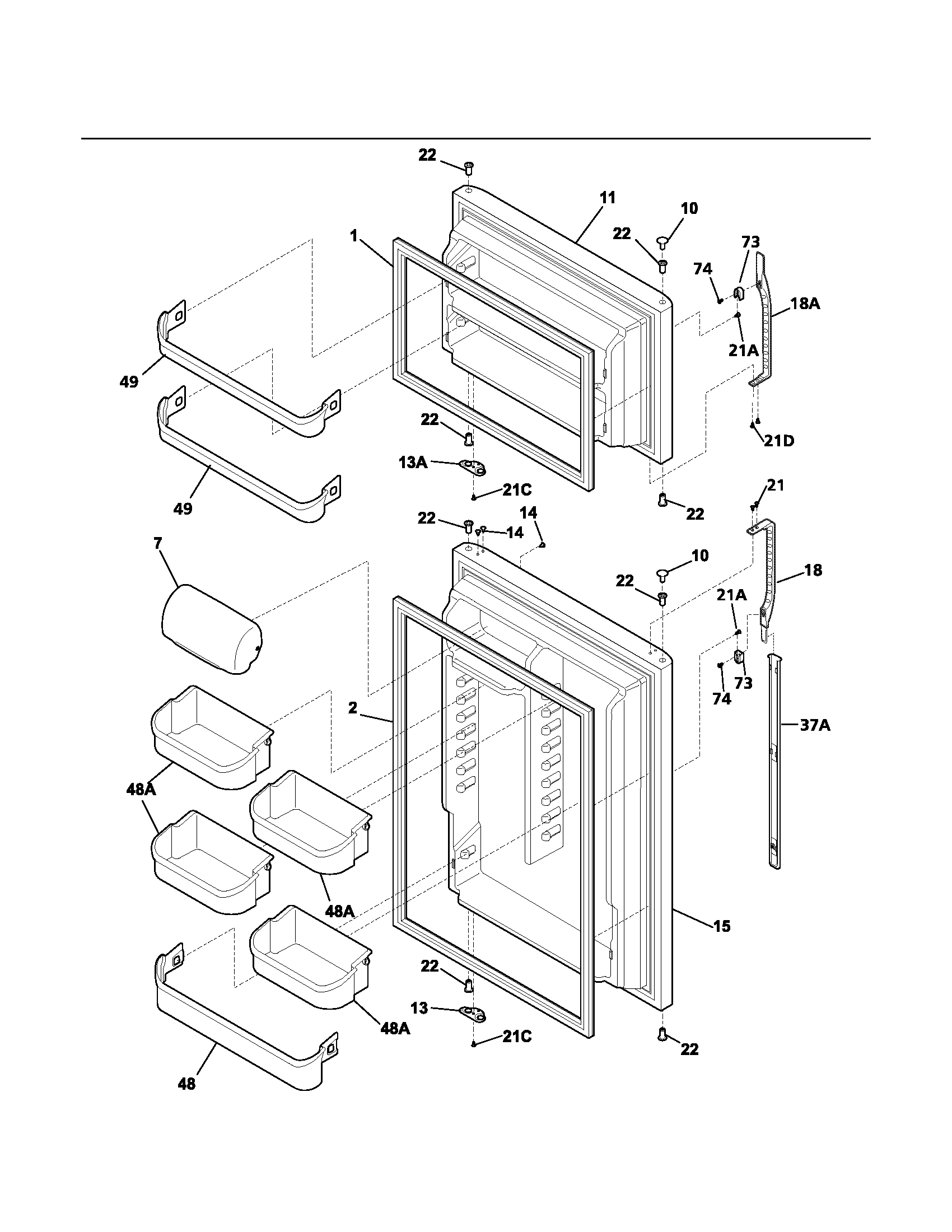 Kenmore 25373893304 door diagram
