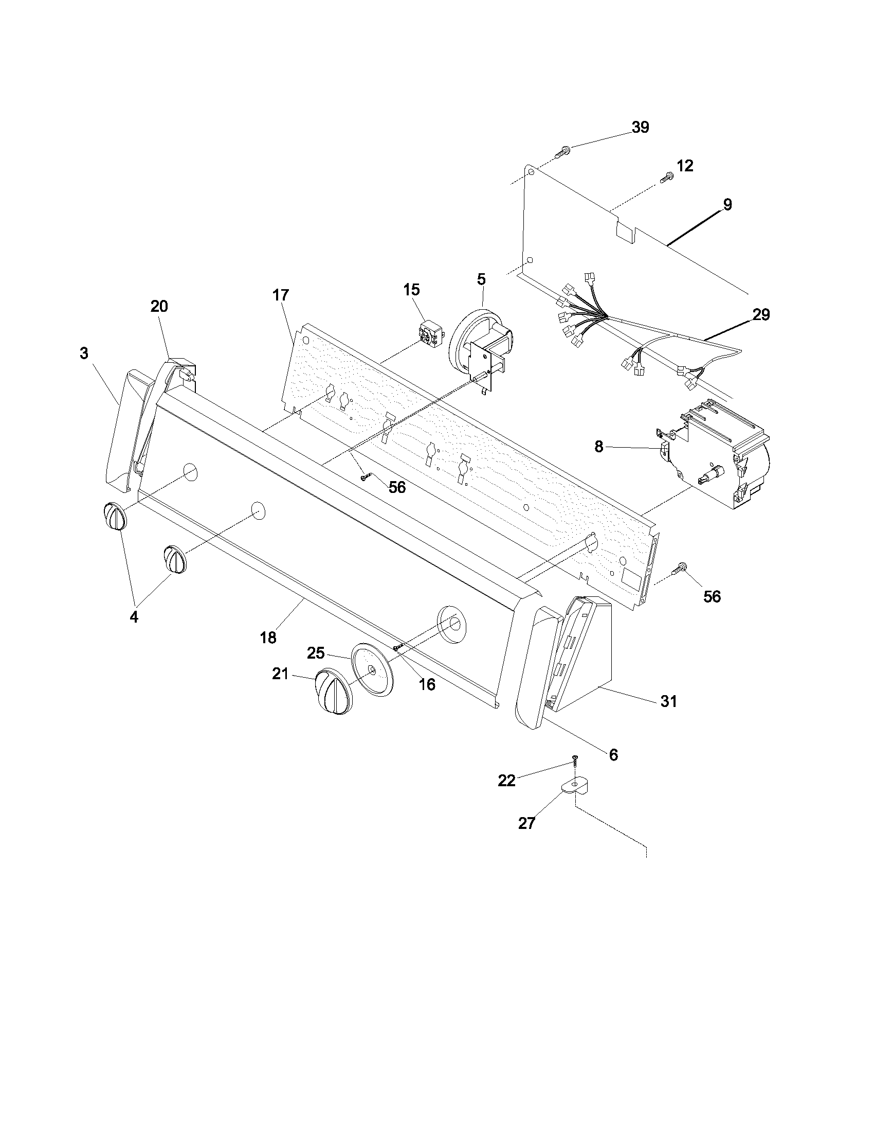 Gibson GWX833CS0 control/panel diagram