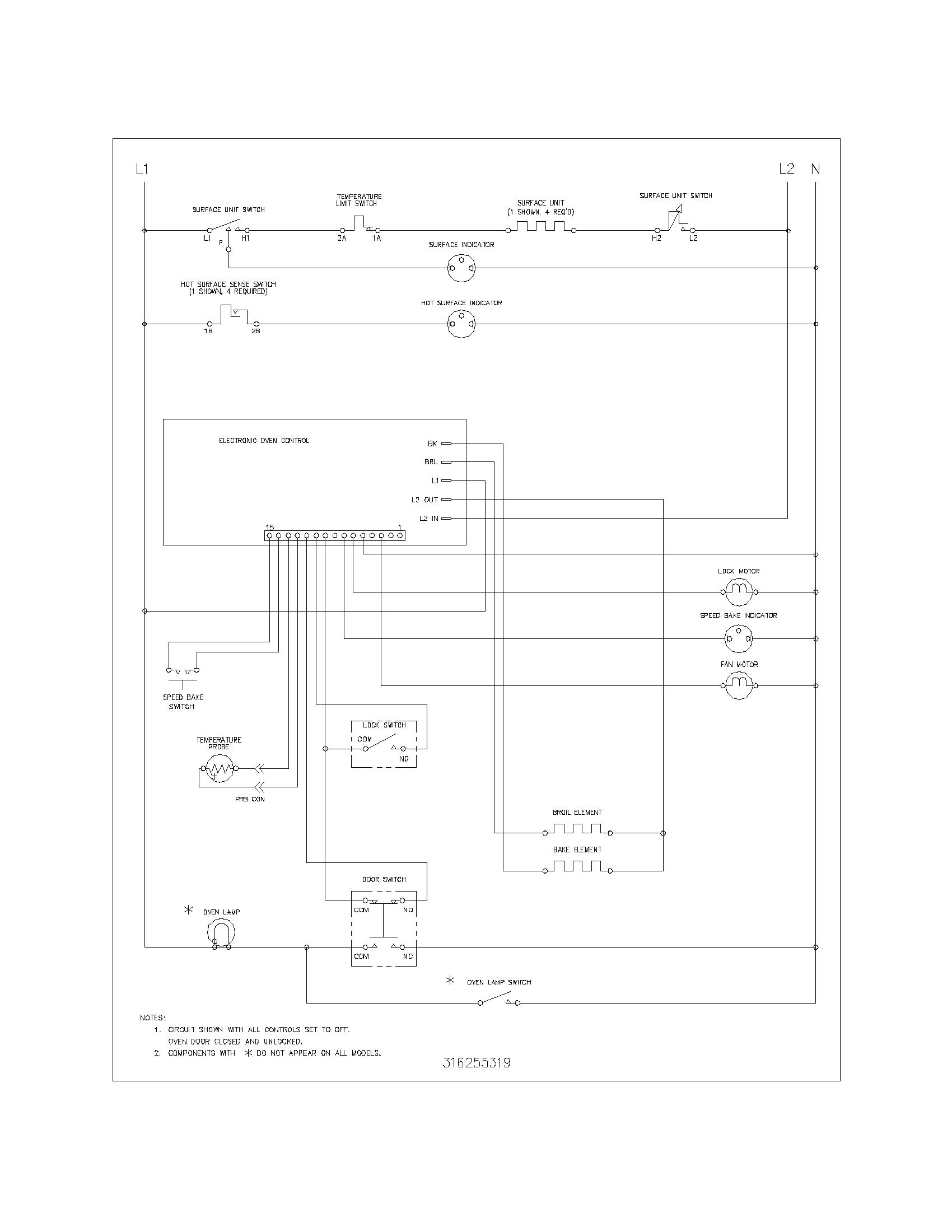Frigidaire FEF376ASK wiring schematic diagram