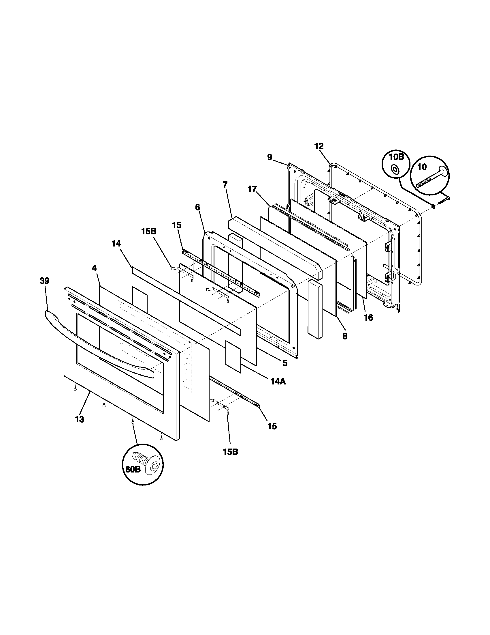 Frigidaire FEF379ACJ door diagram